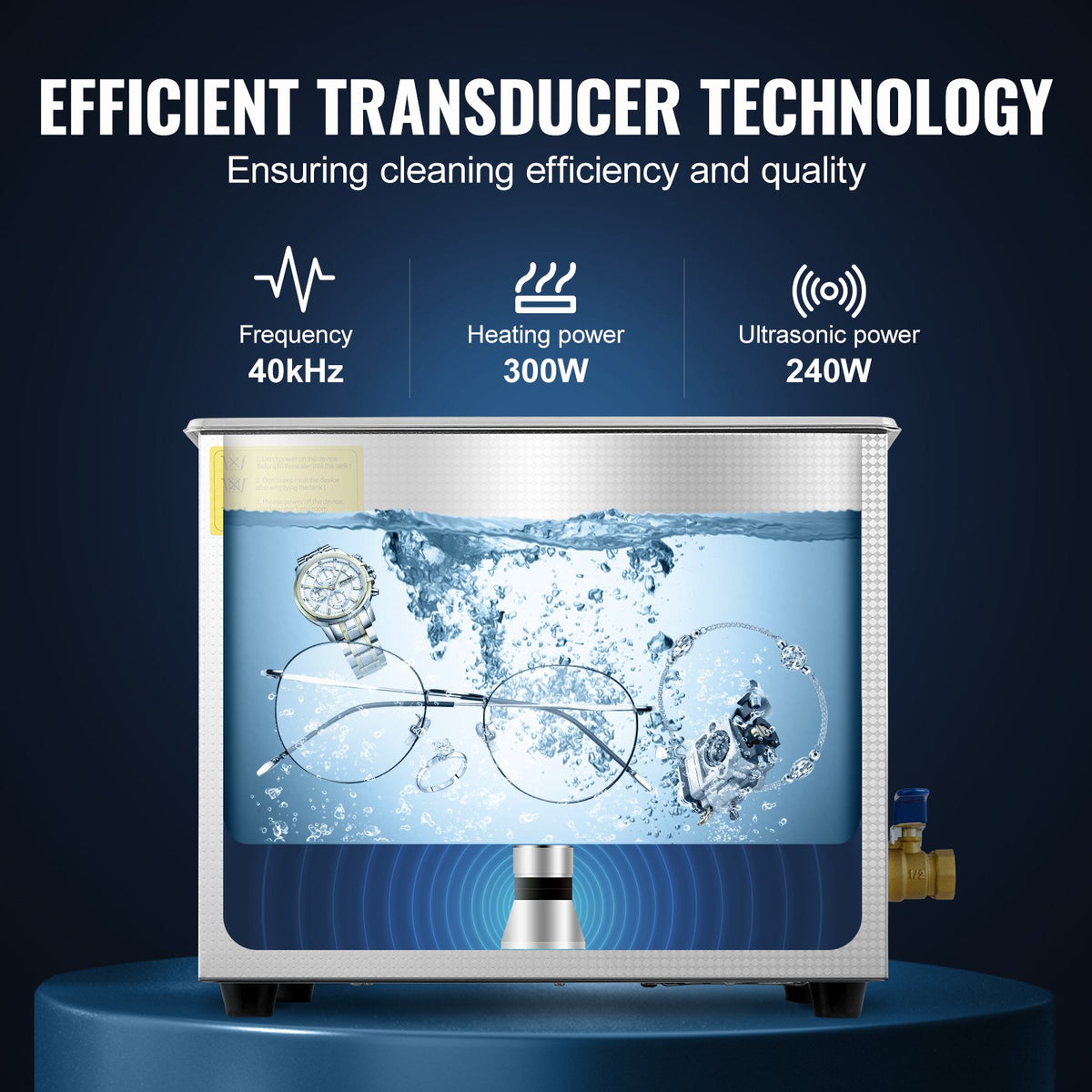 Ultrasonic Cleaner 10L Jewelry Cleaning with Digital Timer Ultrasonic Cleaning Machine for Jewellery Rings Watches Eyeglasses Dentures Coins Metal Parts Commercial and Home Use Silver