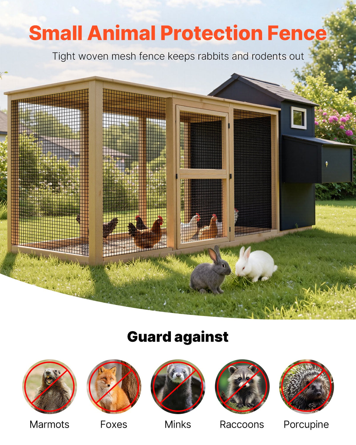 Hardware Cloth 61cm x 15.2m, 1/2 in 19 Gauge Galvanized Wire Mesh Roll, Weather-Resistant Vinyl Coated Chicken Wire Fencing, Heavy Duty Welded Garden Plant Fencing for Rabbit Cage Snake Fence