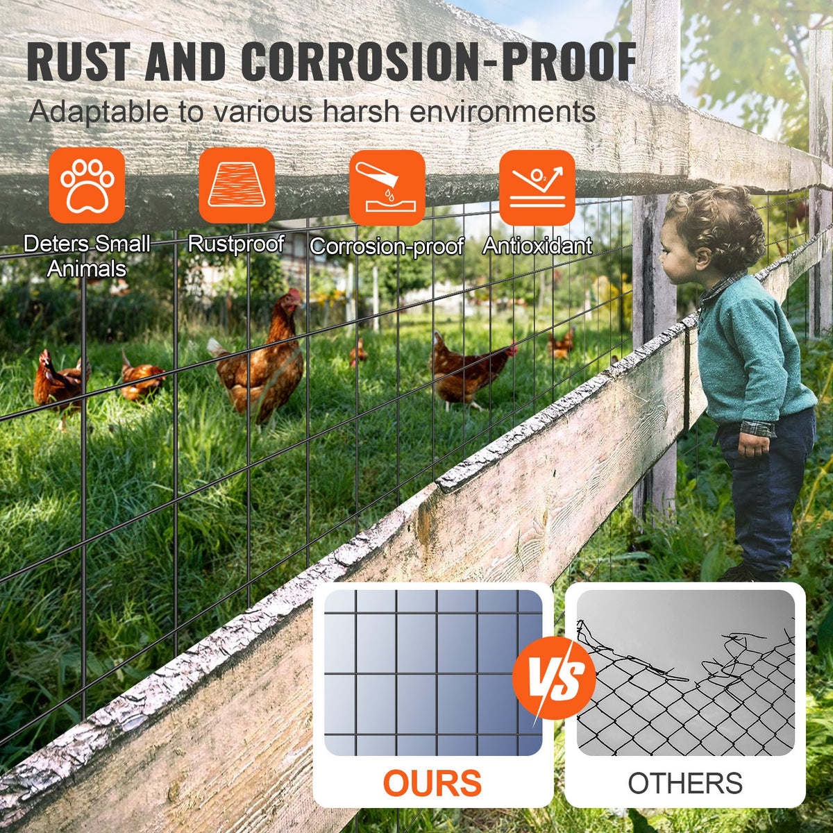 Hardware Cloth, 24'' x 50' Galvanized Wire Mesh Roll, 16 Gauge Chicken Wire Fence Roll, Vinyl Coating Metal Wire Mesh for Chicken Coop Barrier, Rabbit Snake Fences, Poultry Enclosures