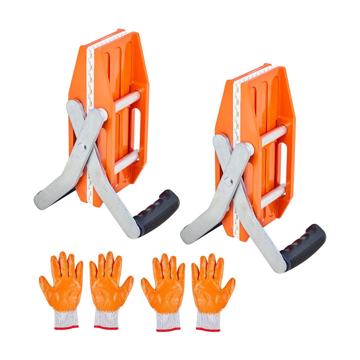 Double Handed Stone Carrying Clamps, 299 kg Load Capacity, 2 Pack Granite Panel Carriers Lifting Tools with Rubber-lined (0-60 mm), Heavy Duty lifting Clamps for Plywood, Glass, Granite