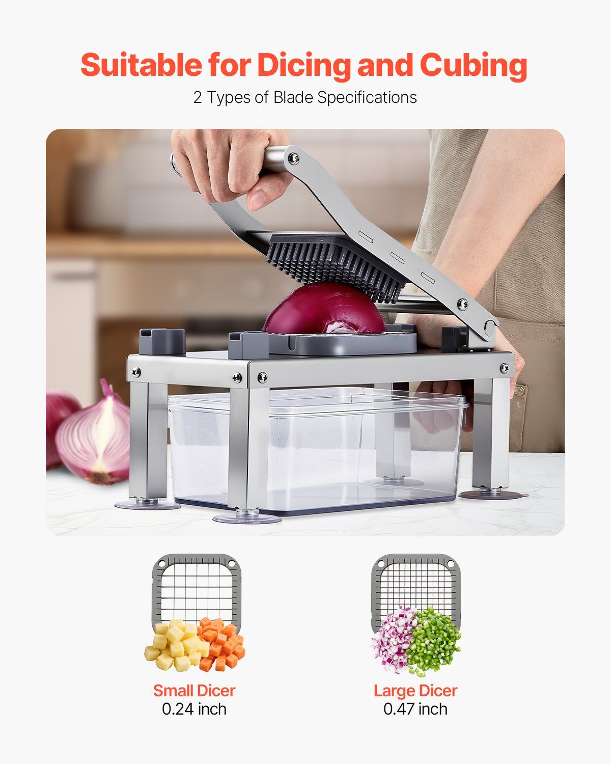Vegetable Chopper Mandoline Slicer, All-in-1 Food Veggie Cutter with 9 Stainless Steel Blades, Cheese Grater Onion Potato Dicer with Container,Salad Spiralizer Kitchen Gadgets&Essentials