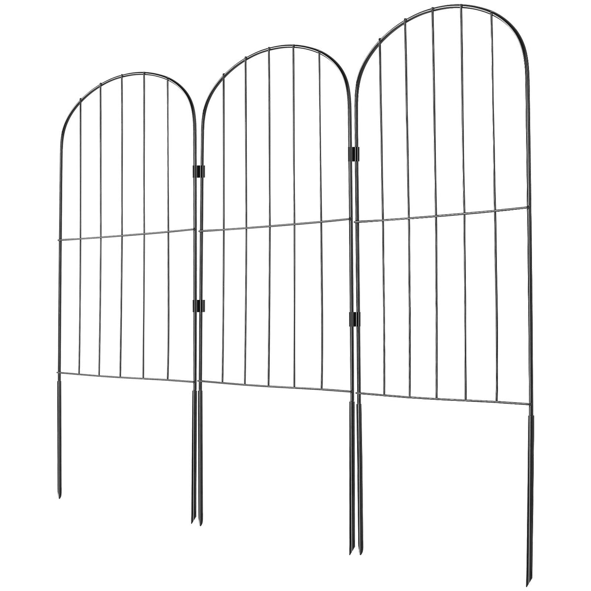 Garden Fence, No Dig Fence 61 x 33 cm Animal Barrier Fence, Underground Decorative Garden Fencing with 5.08 cm Spike Spacing, Metal Dog Fence for the Yard and Outdoor Patio, 10 Pack