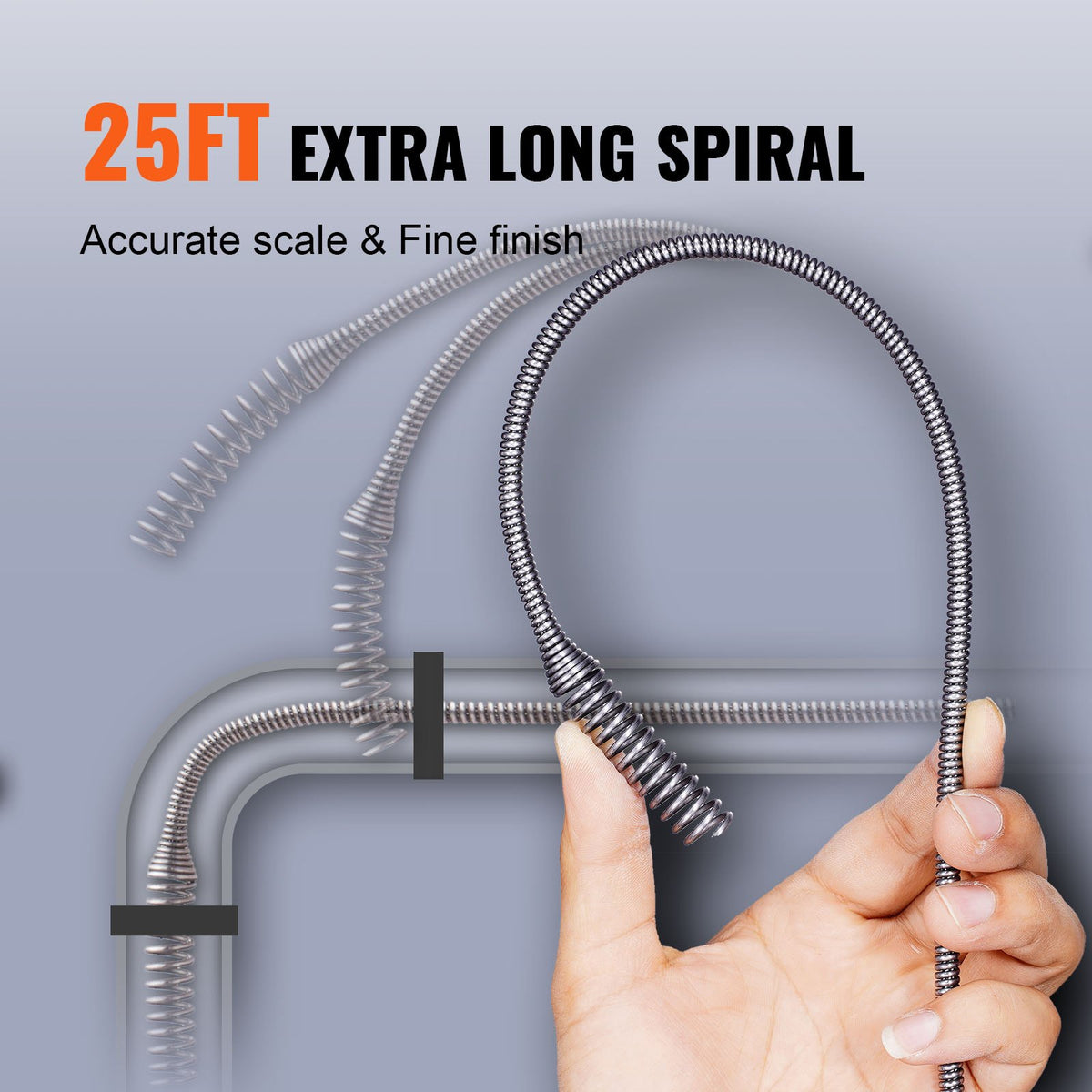 Drain Auger 25ft 1/4in Drum Plumbing Drain Snake Clog Remover Autofeed