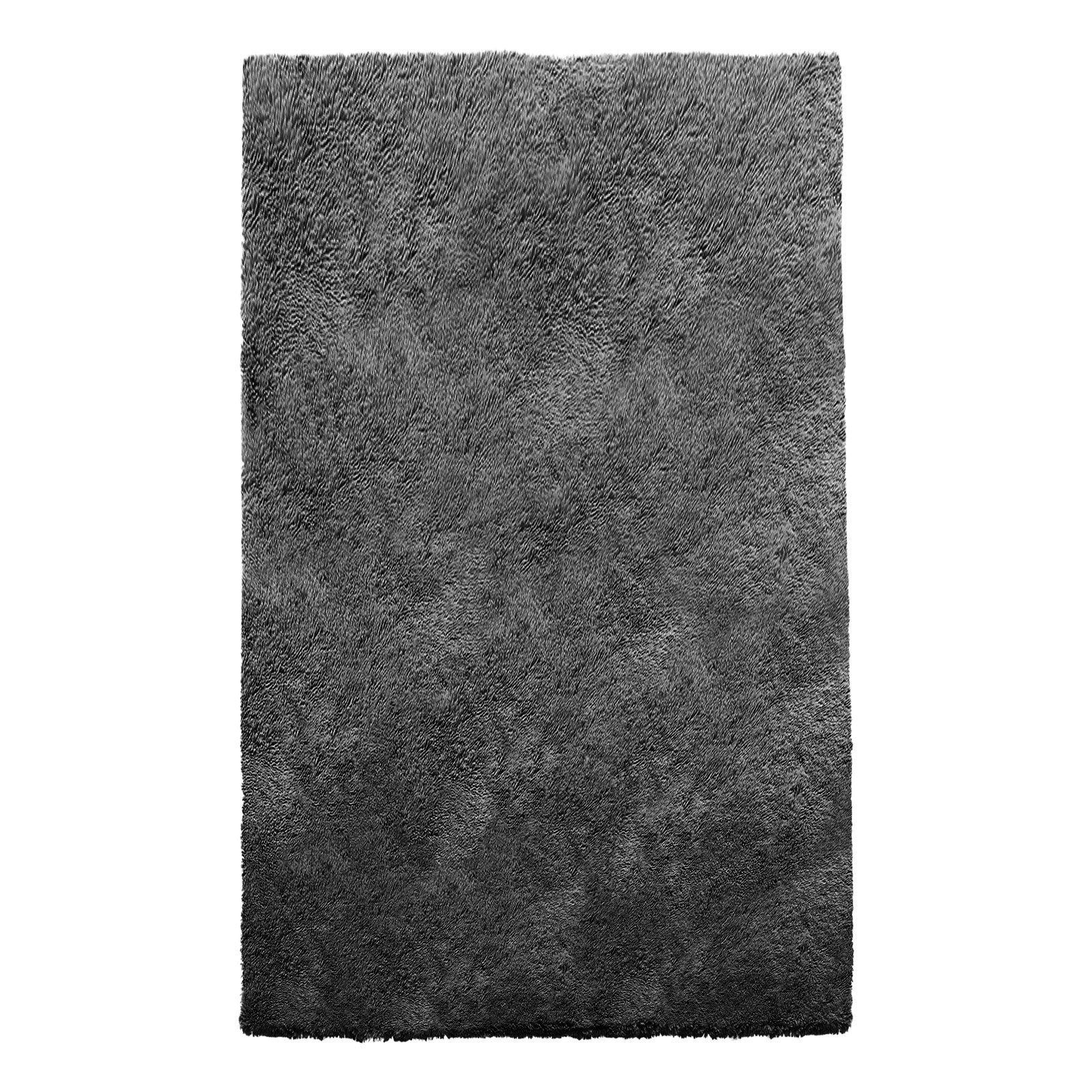 Indoor Plush Area Rugs, 1.52 x 2.44 m Soft Plush Carpet, Furry Shag Area Rugs for Living Room, Bedroom, Sunroom, Modern Home Decor Aesthetic, Non-Shedding, Non-Woven, Slip-Resistant, Dark Gray