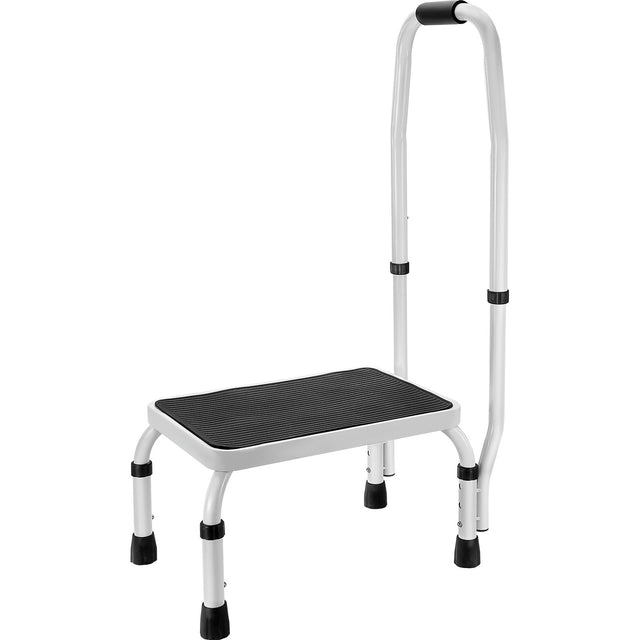 1-Step Steel Step Stool 150kg 3 Height Settings Handle Non-Slip