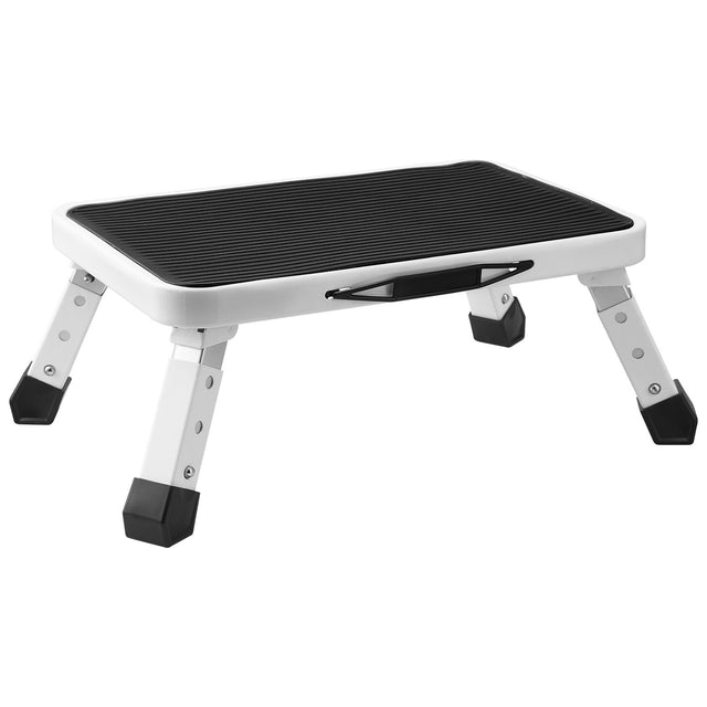 1-Step Folding Steel Step Stool 150kg 3 Height Settings Non-Slip