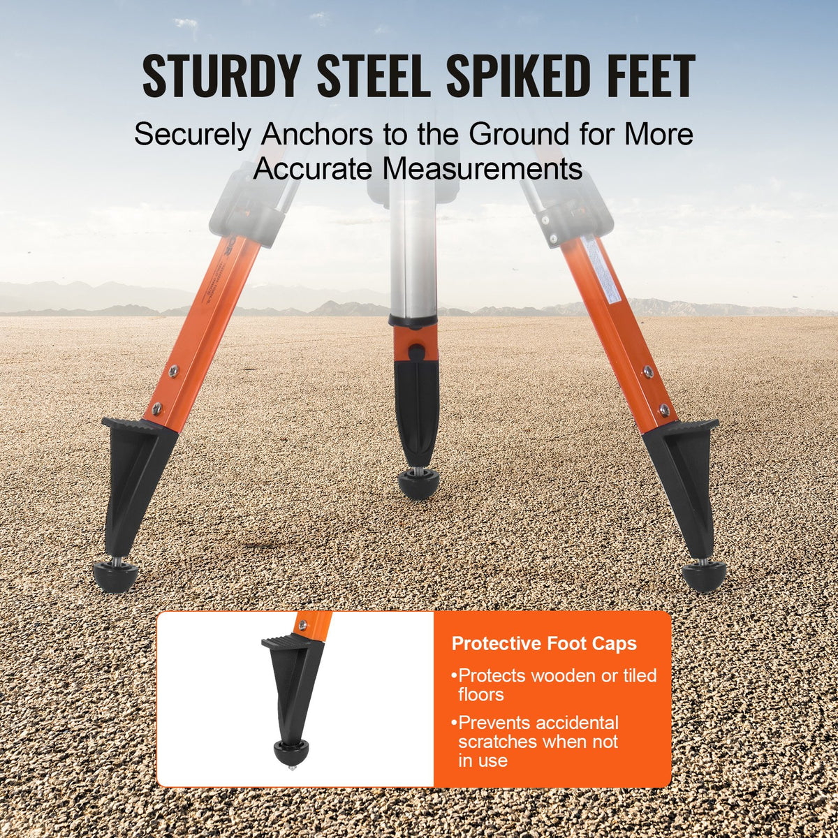 Laser Level Tripod Stand 5/8"-11 Thread 27.16-67.71 in Height Adjustment