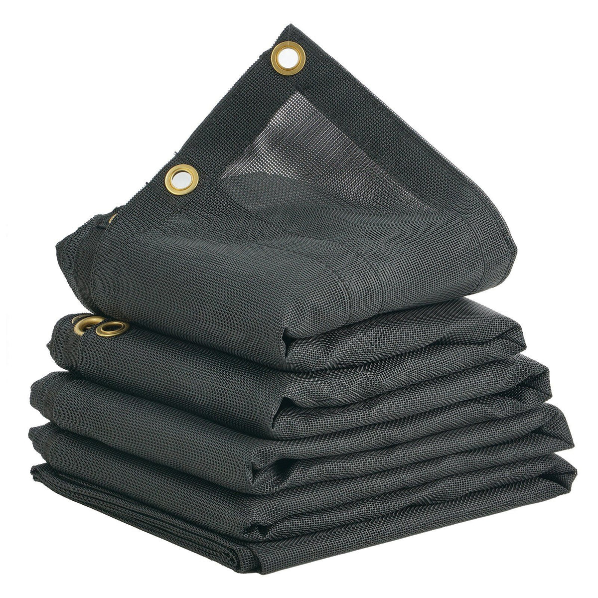 Dump Truck Mesh Tarp, 6 x 14 ft, PVC Coated Black Heavy Duty Cover with 5.5" 18oz Double Pocket, Brass Grommets, Reinforced Double Needle Stitch Webbing Fits Manual or Electric Dump Truck System