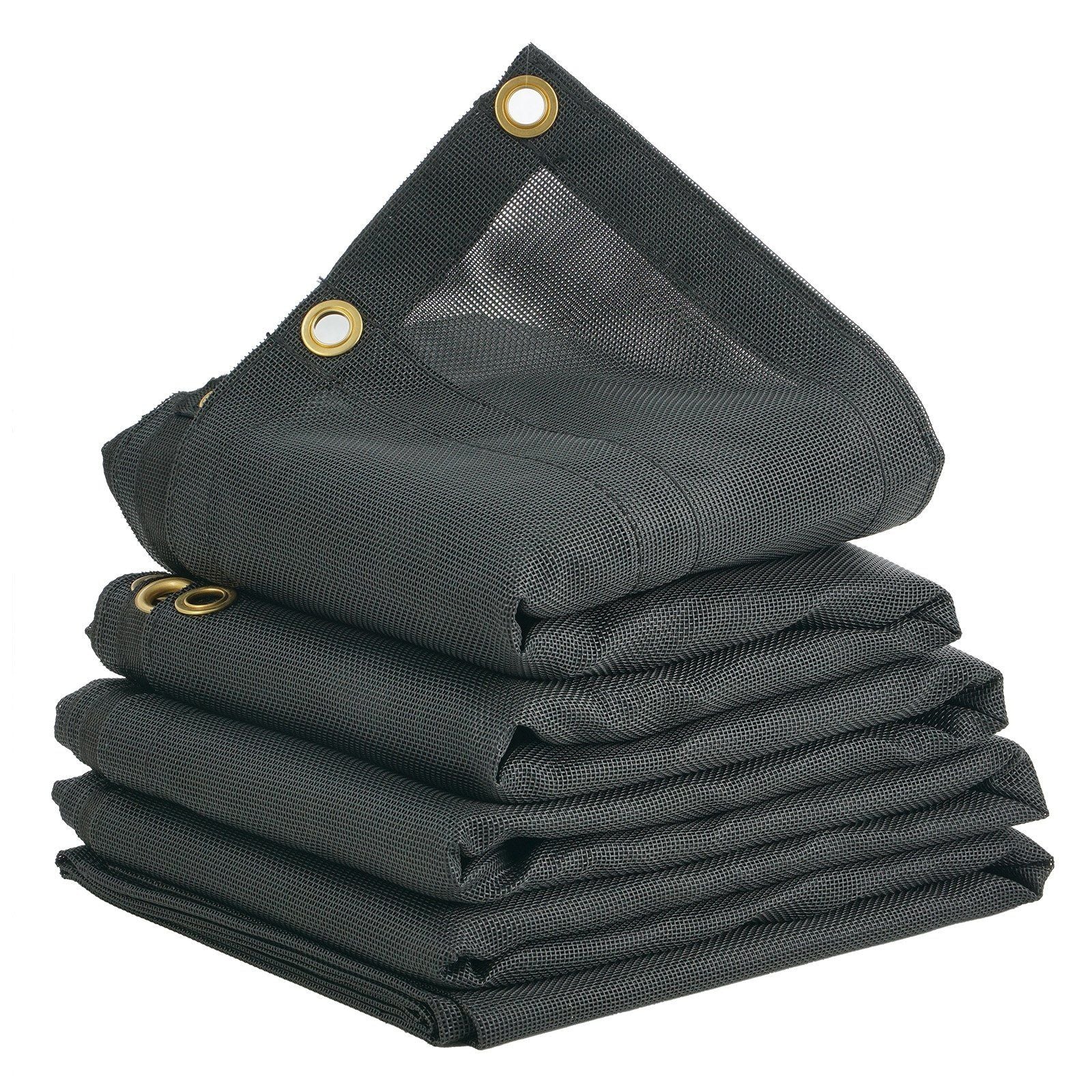 Dump Truck Mesh Tarp, 6 x 14 ft, PVC Coated Black Heavy Duty Cover with 5.5" 18oz Double Pocket, Brass Grommets, Reinforced Double Needle Stitch Webbing Fits Manual or Electric Dump Truck System
