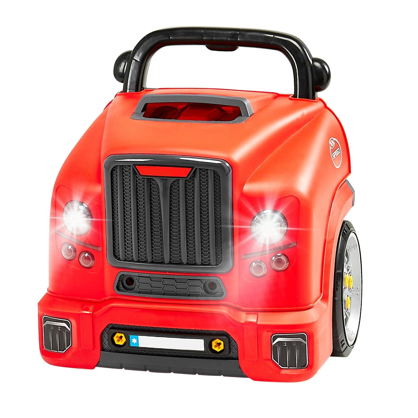 Engine Toy, 60 Pieces, Kids Mechanic Car Repair Set with Removable Parts, Lights and Sounds, Steering Wheel and Horn, Kids Mechanic Workshop Set for Toddler Ages 3 Years and Up, Red