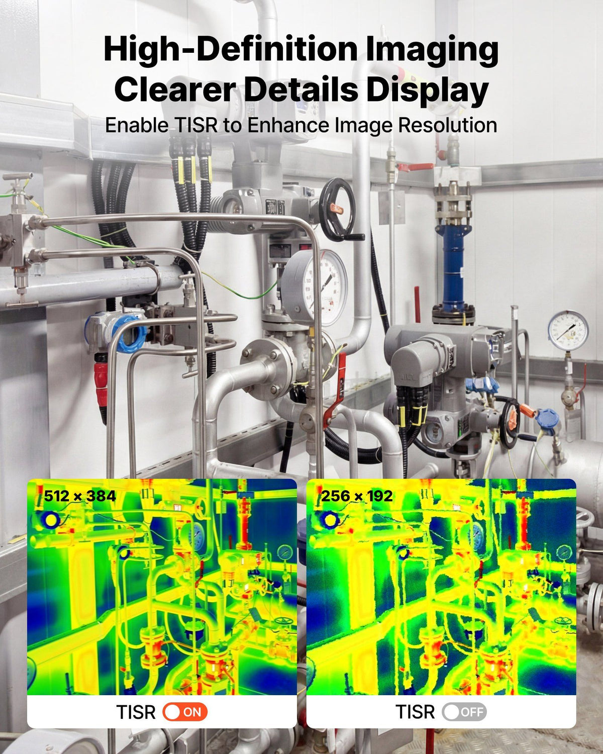 Thermal Imaging Camera for Android, 512 x 384 TISR Super Resolution, 25HZ Refresh Rate Infrared Thermal Imager for Smartphone Tablet, 256 x 192 IR Resolution, -20°C to 550°C & 15 Color Palettes