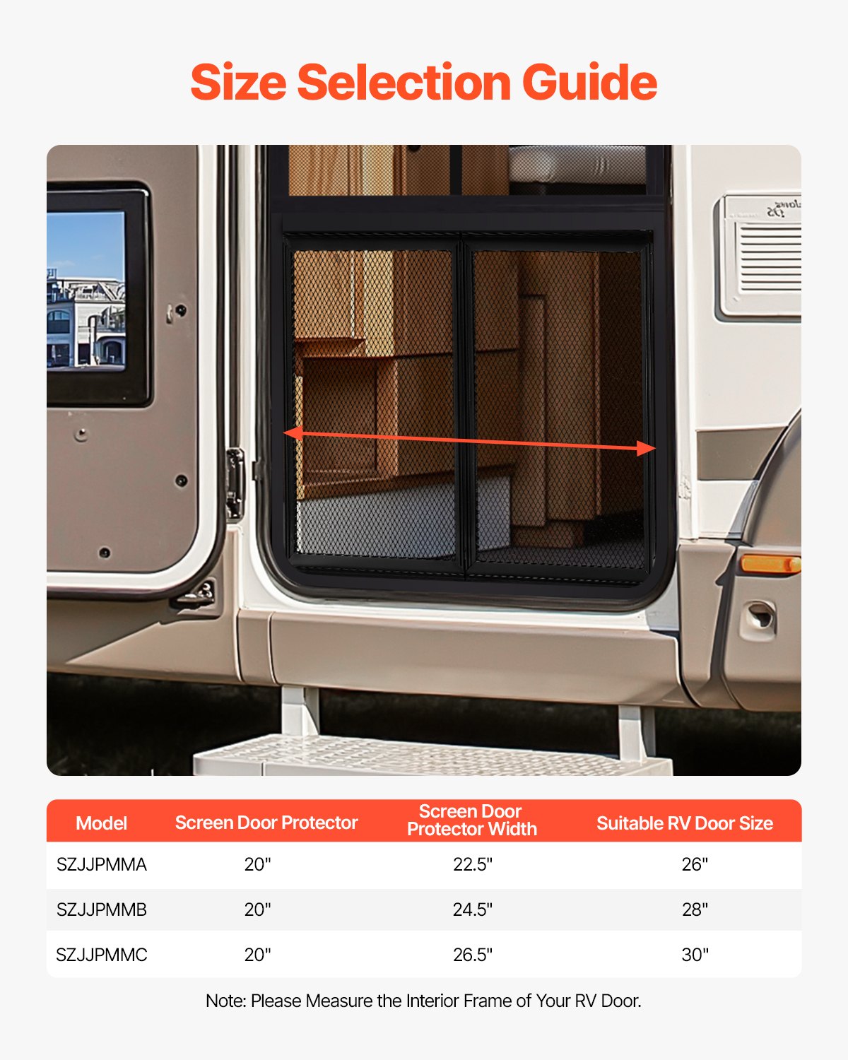 RV Screen Door Protector, 622.3 x 508 mm Door Grille, Easy to Install and Disassemble, Reinforced Breathable Protective Mesh, Aluminum Alloy Camper RV Entry Protector for Pet Protection, Black