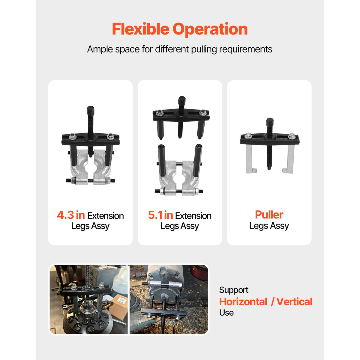 Bearing Puller Kit, 14-Piece 5 Ton Capacity Bearing Separator, Pinion Wheel Bearing Removal Kit with 50 mm and 70 mm Jaws, Bearing Puller Set, Heavy Duty Bearing Splitter Tool Kit with Case