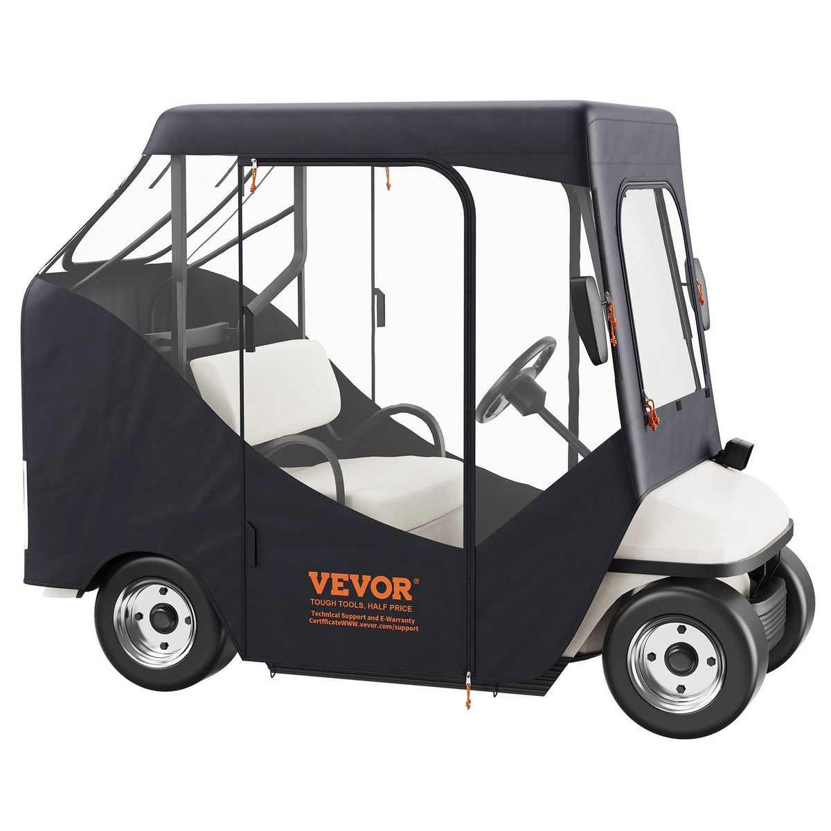 Golf Cart Enclosure, Polyester Driving Enclosure, Club Car Covers Suitable for 2-Seater Golf Carts, Sunproof and Dustproof Outdoor Cart Cover