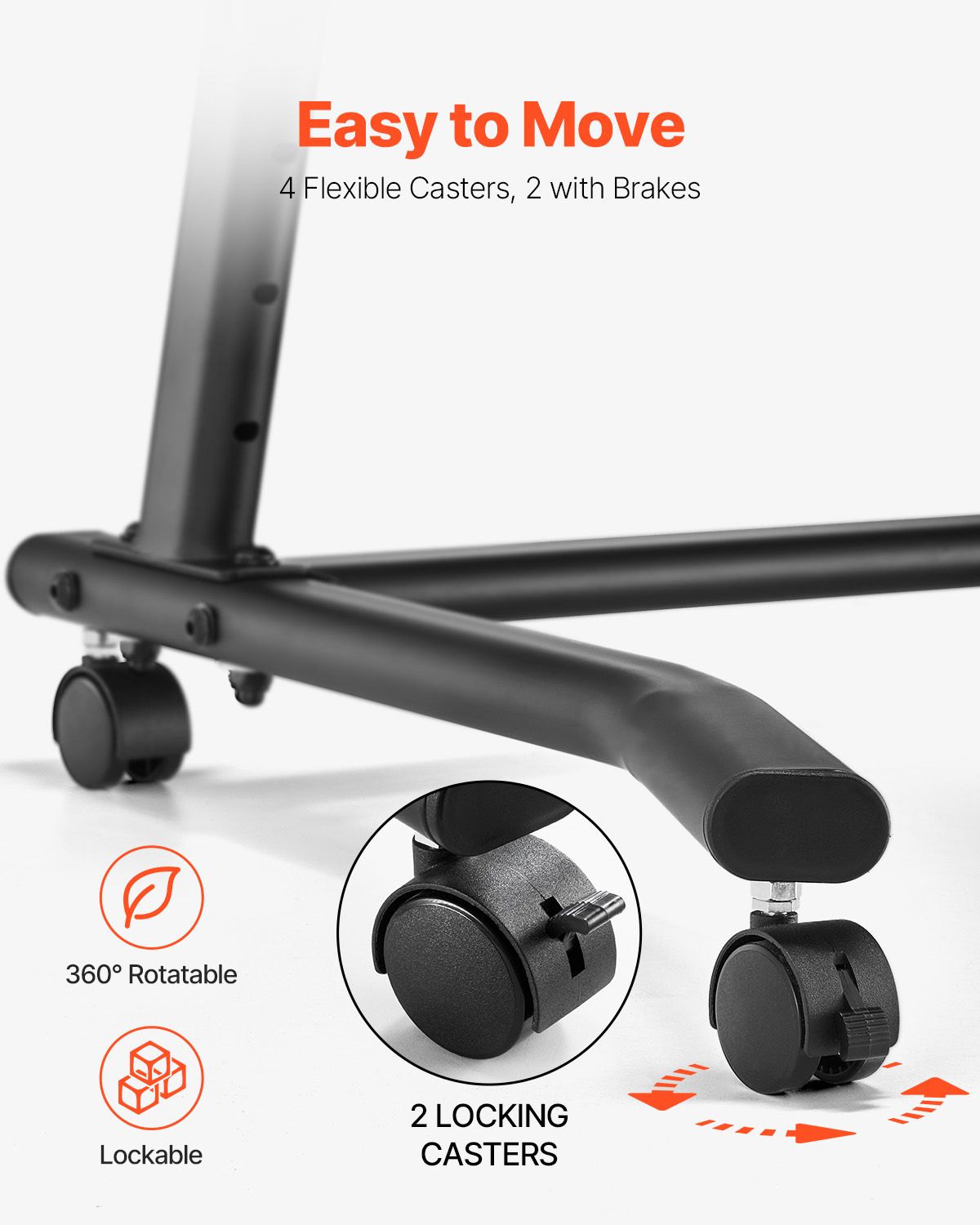 Mobile Cycling Desk Foldable Bike Trainer Fitness Desk with Lockable Wheel