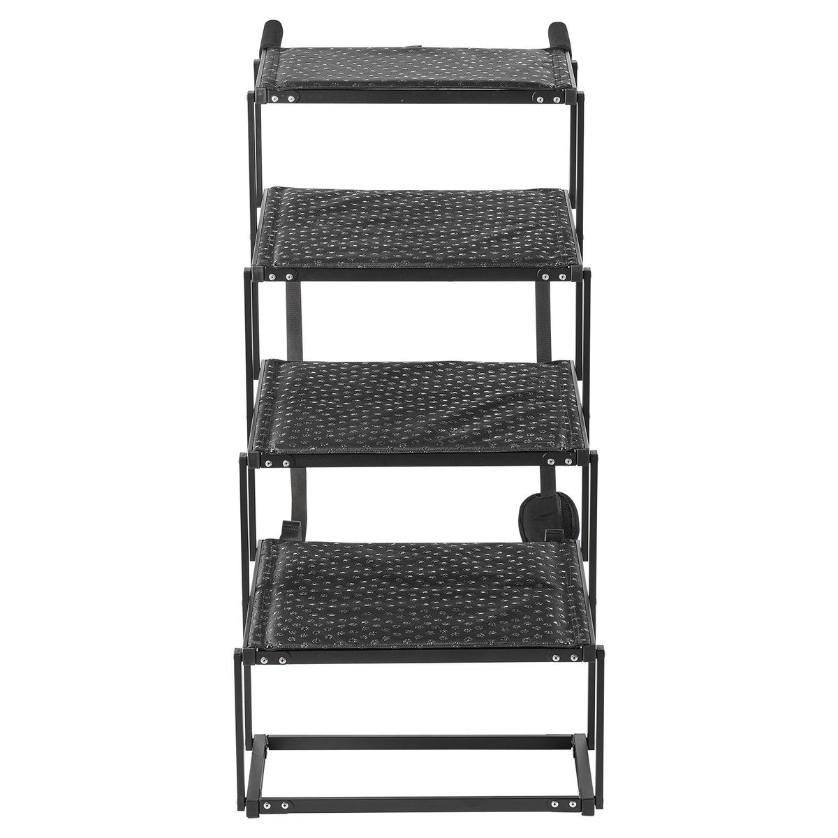 Dog Stairs for Car, 4 Steps Extra Wide Foldable Dog Ramp for Large Dogs with Non-Slip Surface, Portable Lightweight Pet Stairs Ladder for Car, SUV, Truck, High Bed, Sofa, Support up to 113 kg