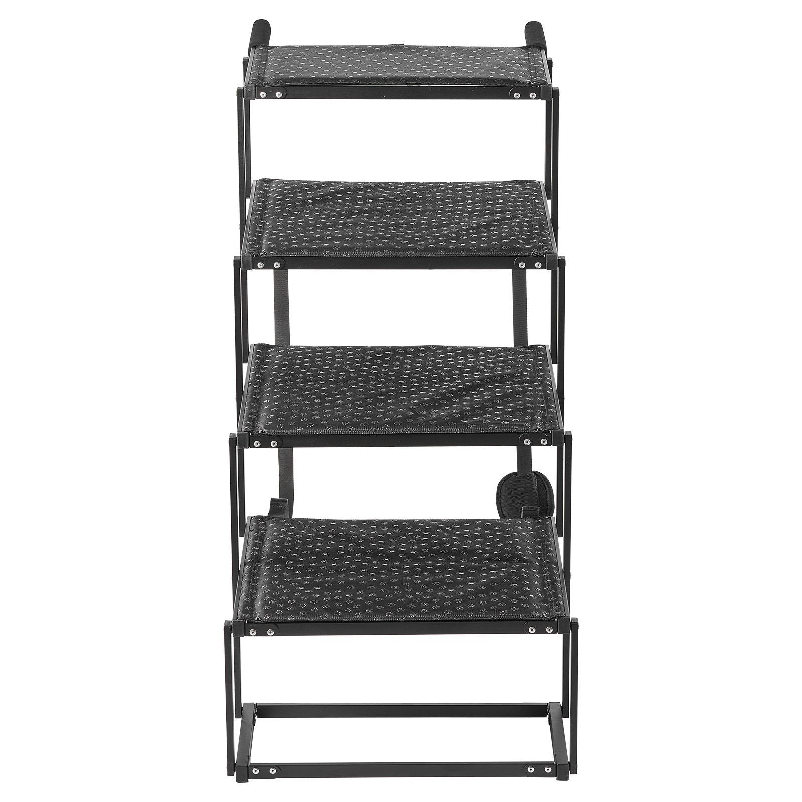 Dog Stairs for Car, 4 Steps Extra Wide Foldable Dog Ramp for Large Dogs with Non-Slip Surface, Portable Lightweight Pet Stairs Ladder for Car, SUV, Truck, High Bed, Sofa, Support up to 113 kg