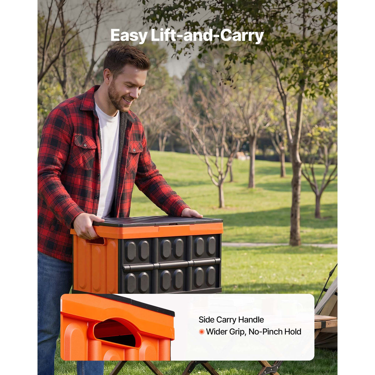 Plastic Collapsible Storage Bins with Lids, 45L 3Packs, Stackable Folding Storage Crates with Handles, Holds 20 kg Per Bin, Heavy Duty Containers, Space-Saving Baskets, for Home Organizing