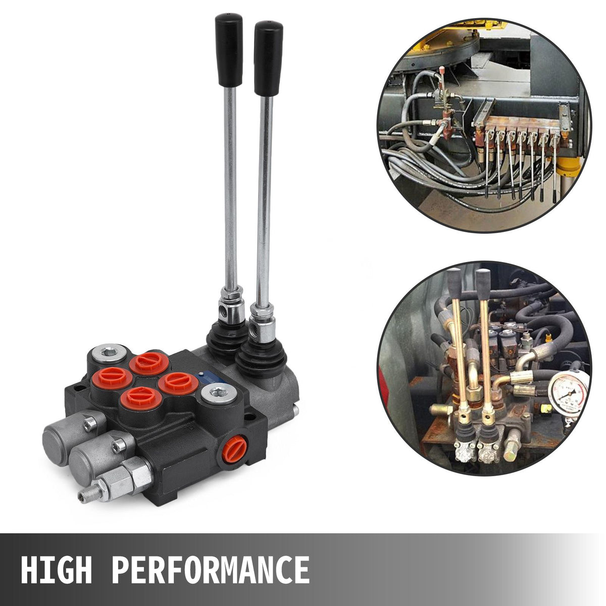 Hydraulic Valve 2 Spool Hydraulic Directional Control Valve 11gpm Hydraulic Control Valve Double Acting for Tractors Loaders Tanks