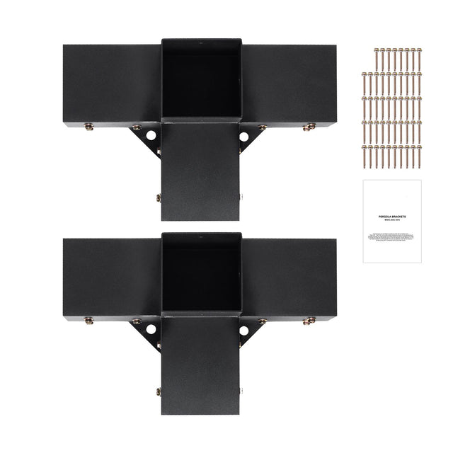 4x4 Pergola Bracket Kit 2-Pack 3.6x3.6in Inner Size