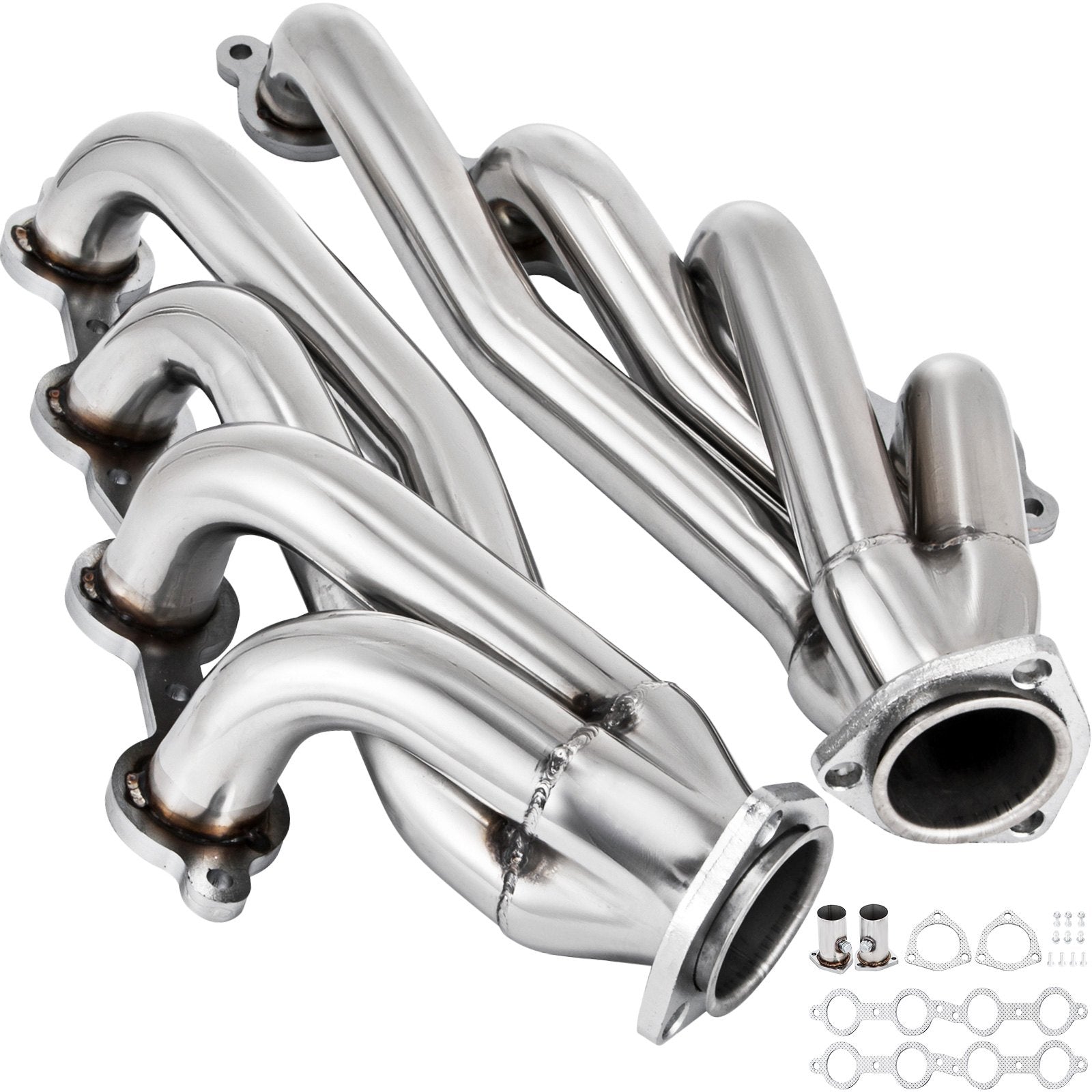 Exhaust Header Set 1 5/8" Exhaust Turbo Headers, Stainless Steel Exhaust Manifold Headers, Shorty Engine Conversion LS Swap Exhaust Headers for Chevy Corvette 1963-1981 V8 Engines LS1 LS2 LS3 LS6 LS10 SUV/Truck Car