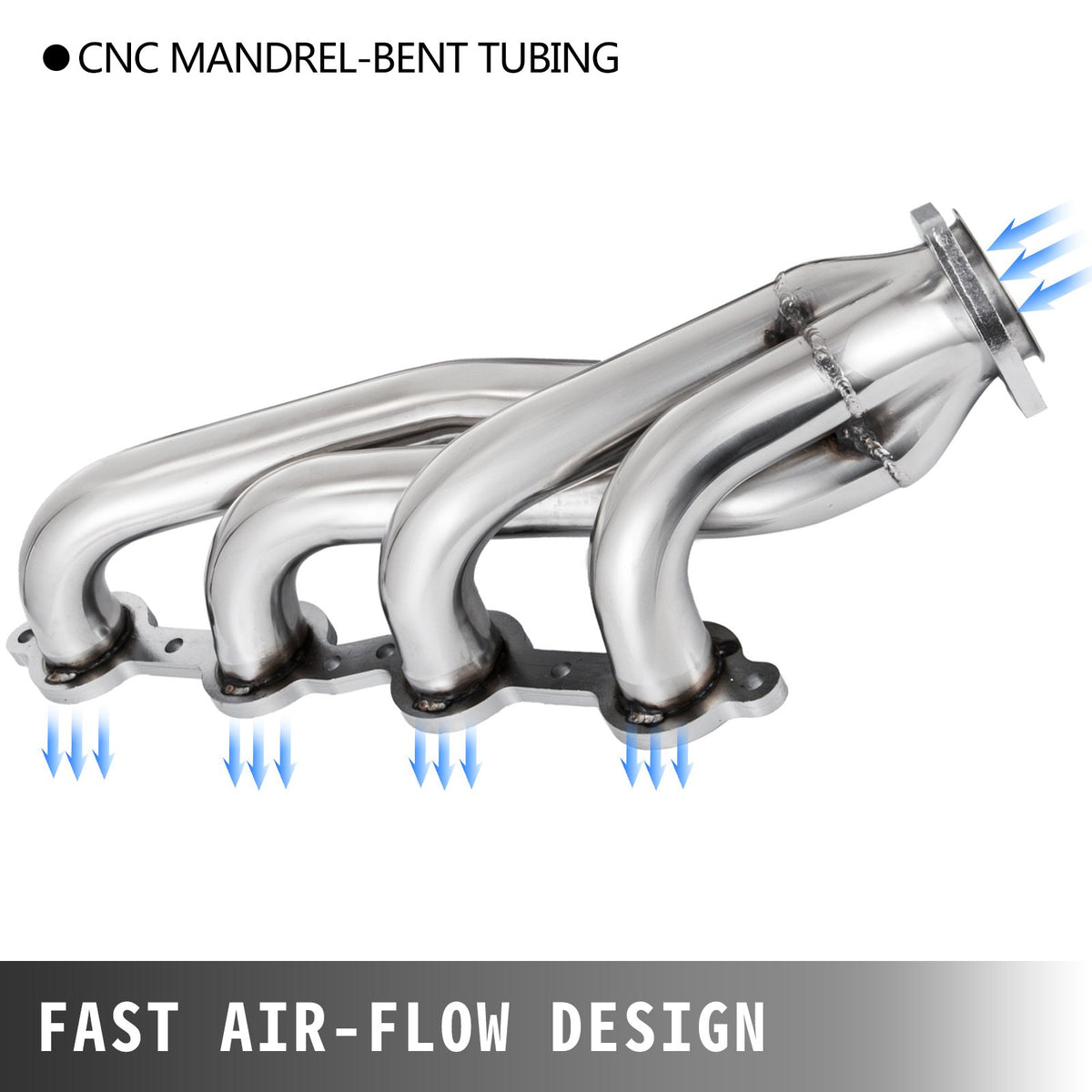 Exhaust Header Set 1 5/8" Exhaust Turbo Headers, Stainless Steel Exhaust Manifold Headers, Shorty Engine Conversion LS Swap Exhaust Headers for Chevy Corvette 1963-1981 V8 Engines LS1 LS2 LS3 LS6 LS10 SUV/Truck Car
