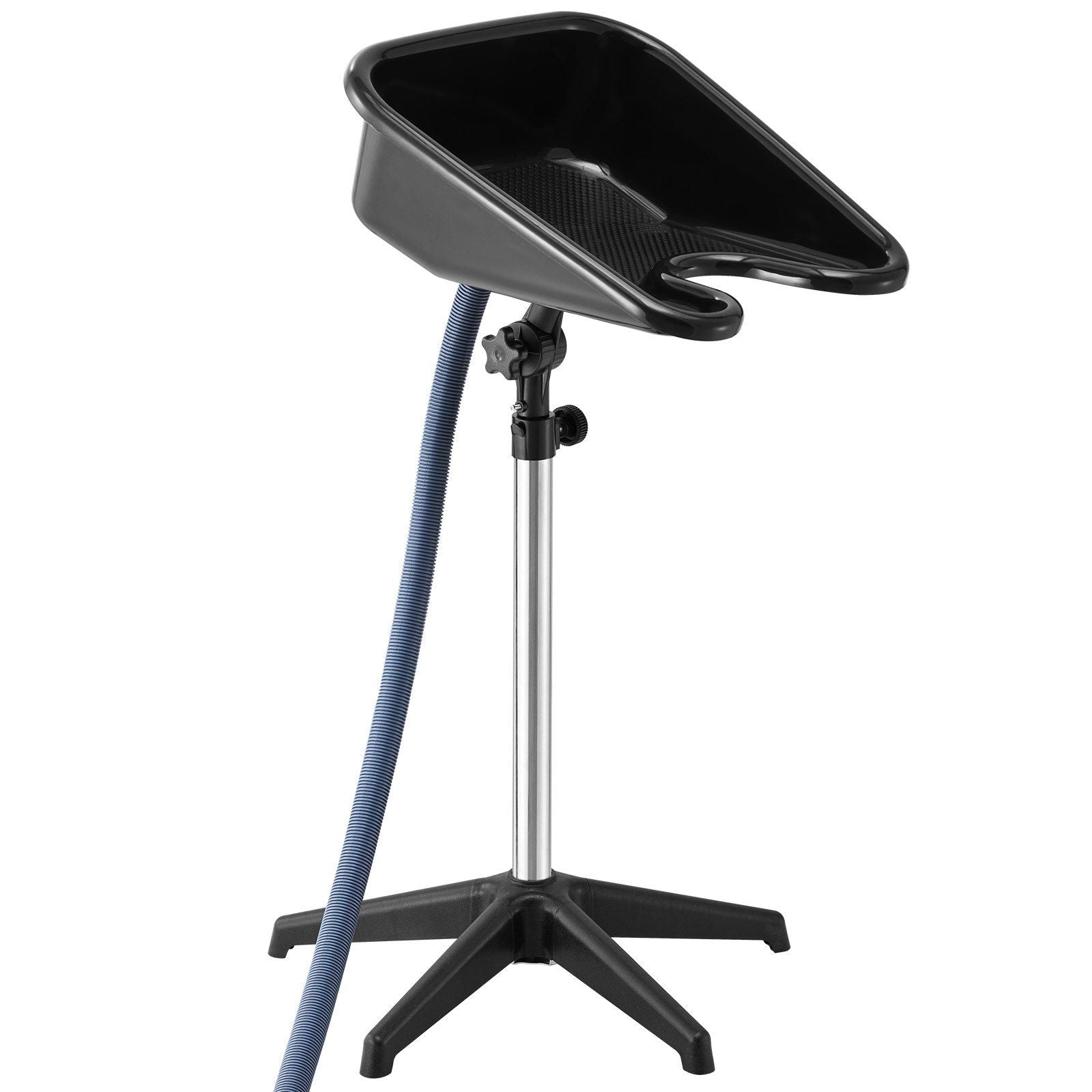Portable Shampoo Bowl, Shampoo Sink with Adjustable Height & Angle, Salon Hair Wash Sink with Drain Hose and Star-Shaped Support Base for Barbershop Beauty Spa Center Home Use