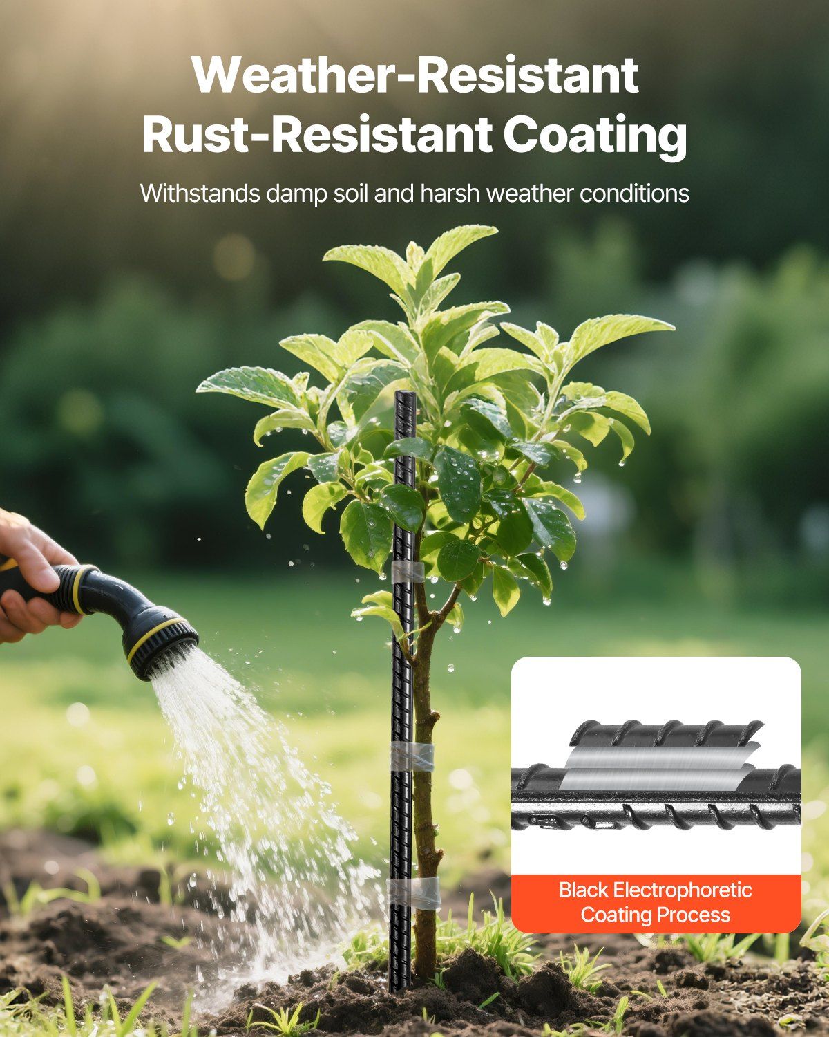 Rebar Stakes, 406.4 mm, Heavy-Duty 11.5 mm Diameter, Straight Galvanized Steel Ground Anchors with Chisel Point End & Rust-Resistant Coating, for Gardening Support, Fence, Camping Tents (16-Pack)