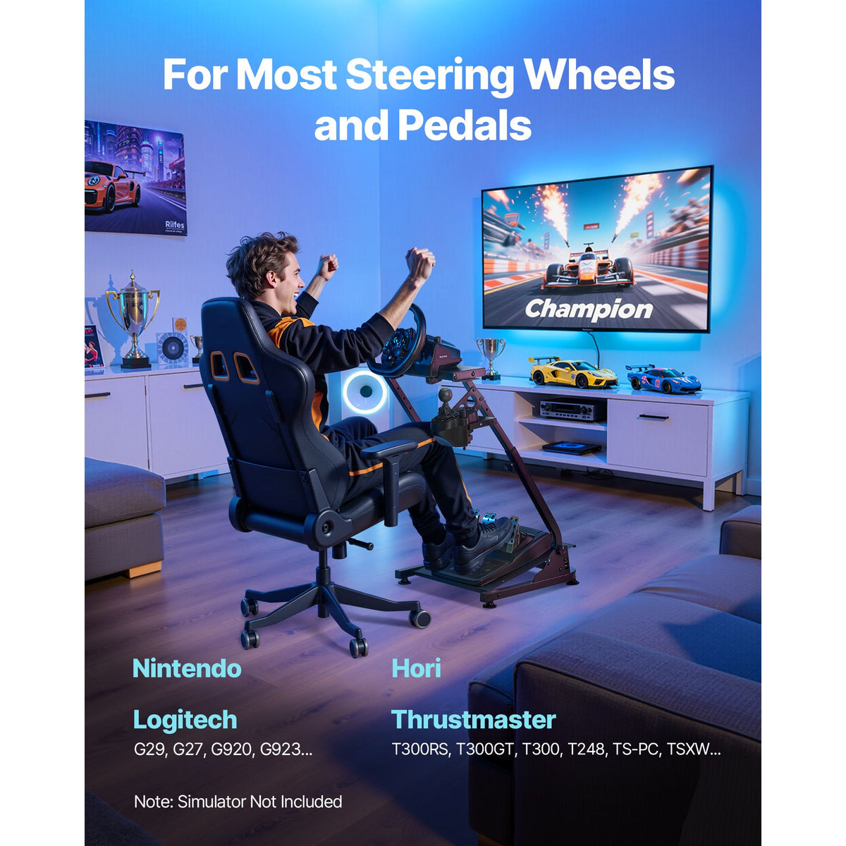 Racing Wheel Stand, Adjustable & Foldable Simulato - V952-LXZJNEWG920DOQ8CO001V0