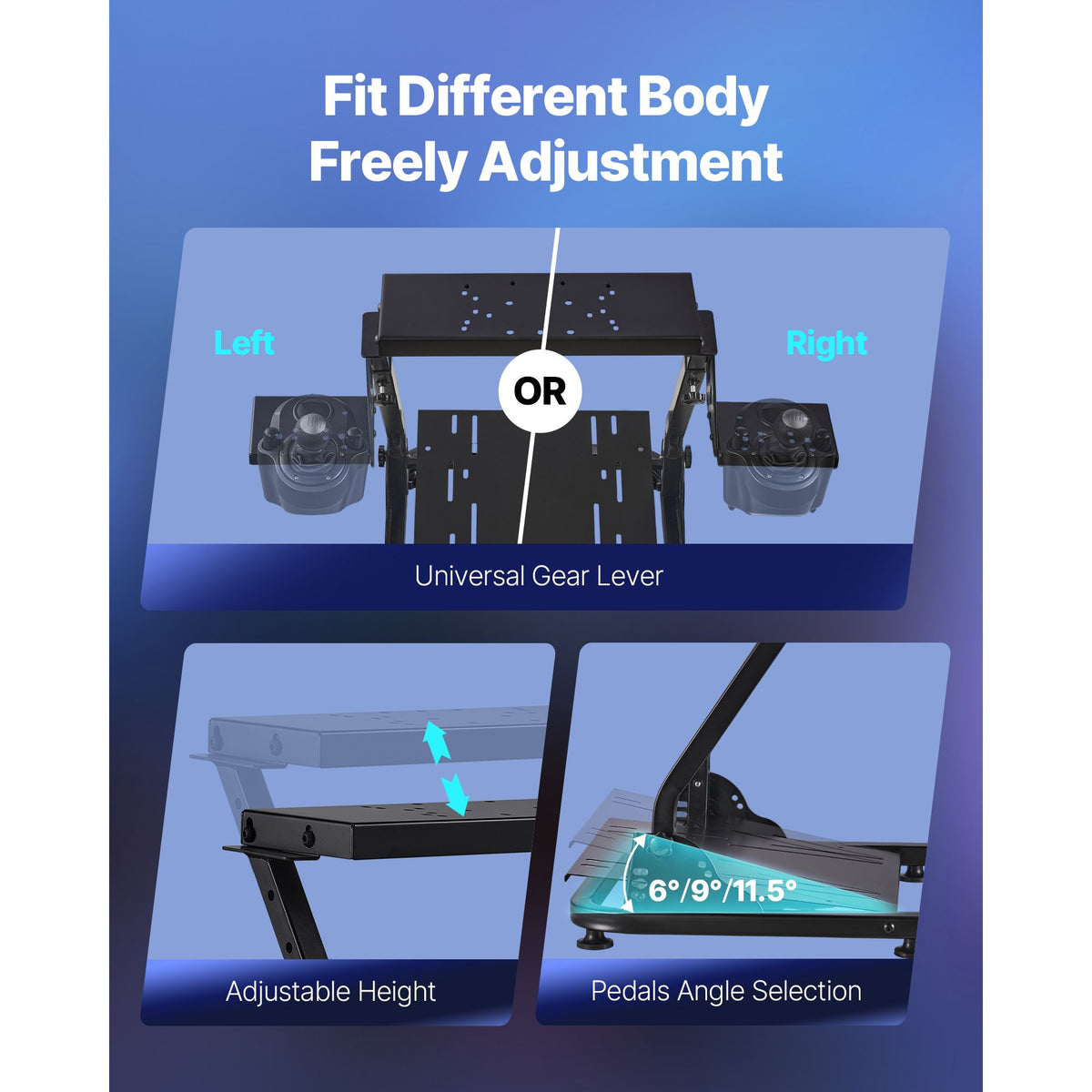 Racing Wheel Stand, Adjustable & Foldable Simulato - V952-LXZJNEWG920DOQ8CO001V0