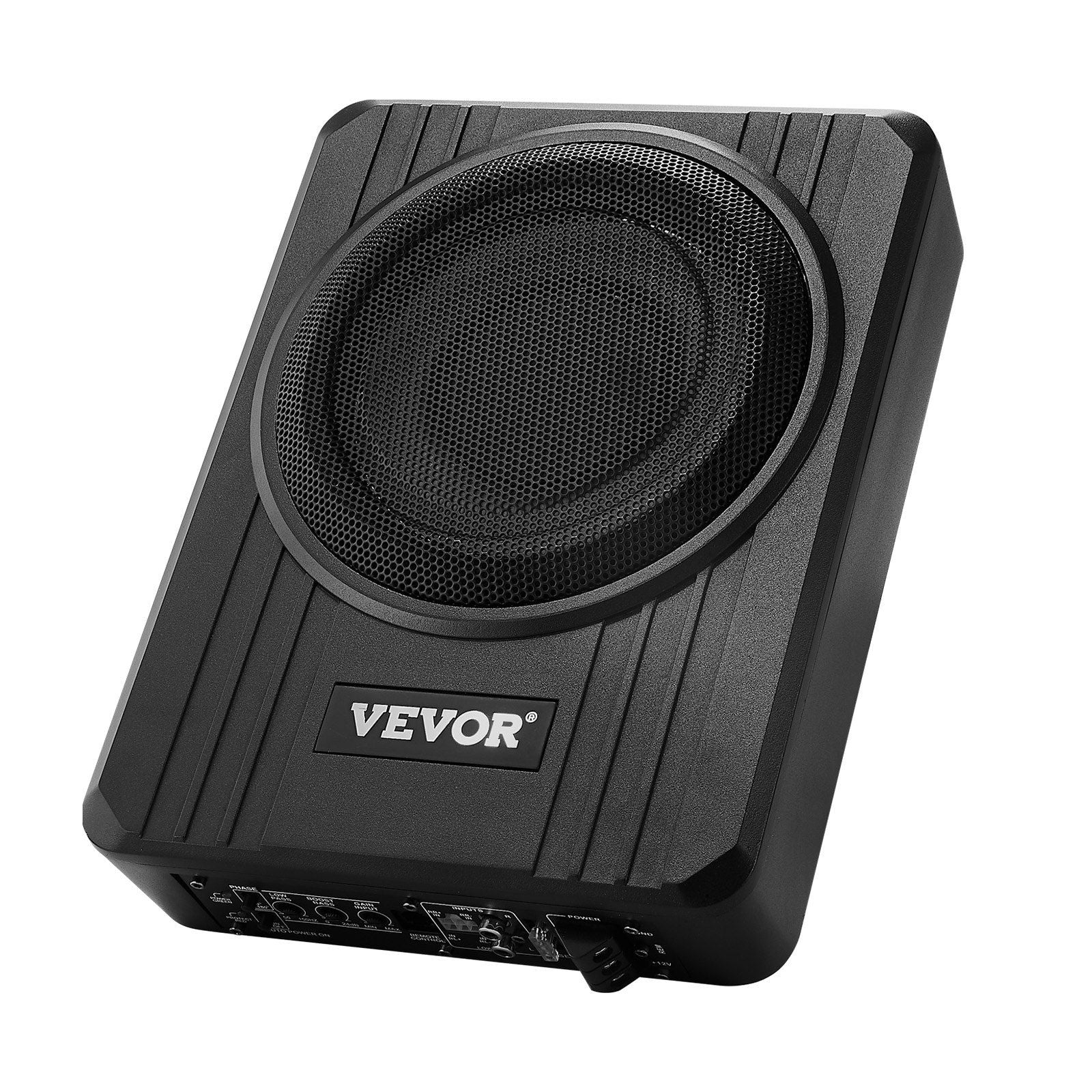 8" 400W Underseat Car Subwoofer, Slim Powered Car Subwoofers Under the Seat, Low Profile Audio Sub Built-in Amplifier, High/Low Level Input & Volume Controller for SUVs, Car, Truck, RV