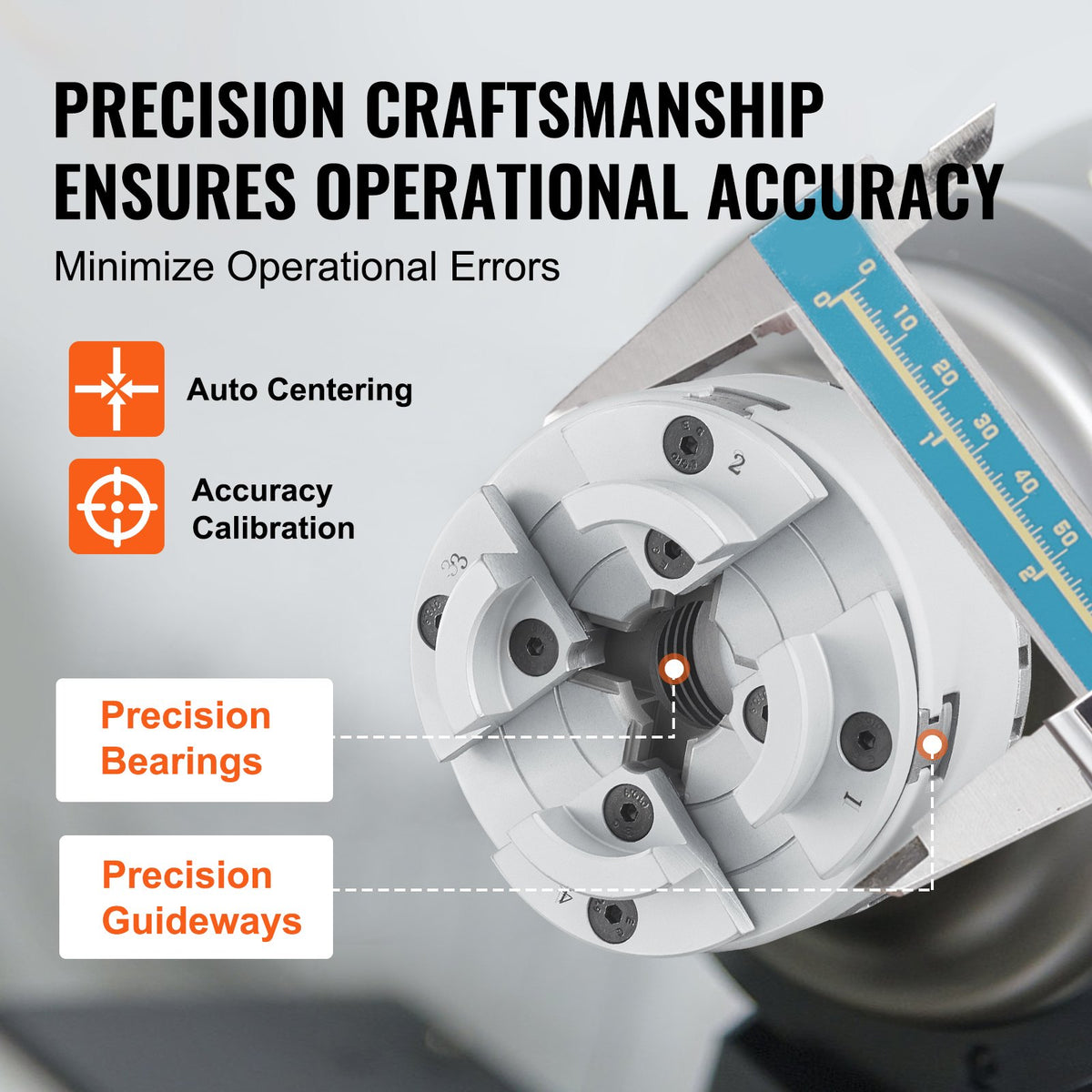 KP2-3/4 Lathe Chuck, 4-Jaw 70 mm Diameter, Metal Lathe Chuck Turning Machine Accessories, Self-centering Tool, for Lathe, Precision Machining, Grinding Machines, Milling Machines
