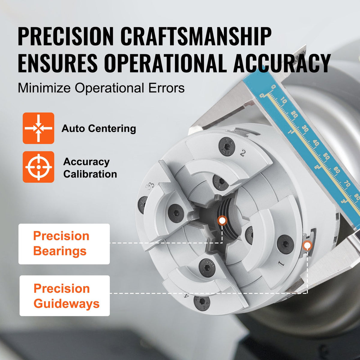 KP96 Lathe Chuck, 4-Jaw 96 mm Diameter, Metal Lathe Chuck Turning Machine Accessories, Self-centering Tool, for Lathe, Precision Machining, Grinding Machines, Milling Machines