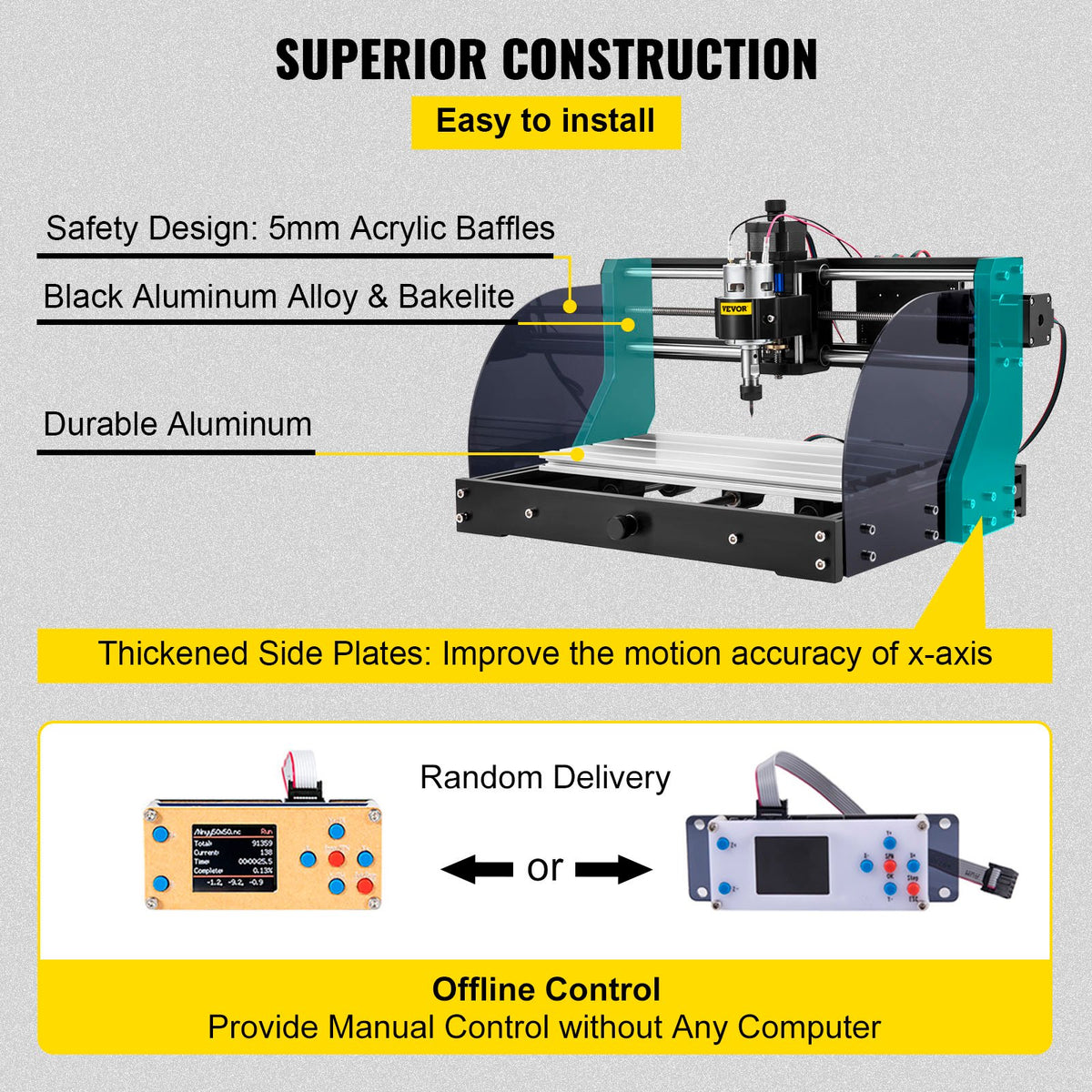 Cnc 3018 Pro 10000RPM Cnc 3018 300×180×45mm Cnc Machine GRBL Control Mini Laser Engraver with Offline Controller 3 Axis laser engraving machine for Carving Milling Plastic Acrylic PVC