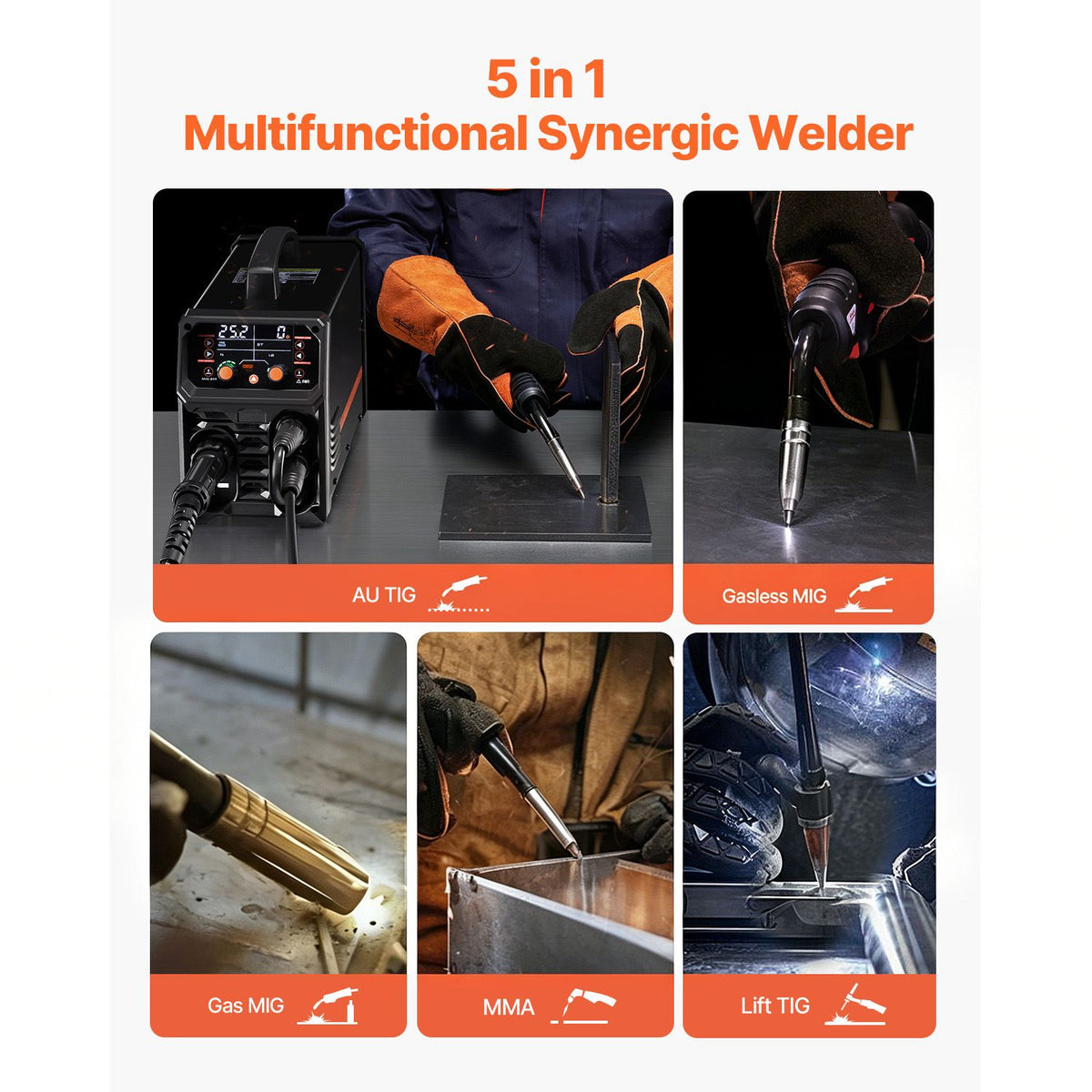 Pro MIG Welder, 250Amp Pluse Mig Welding Machine, 5-i - V952-MIGYXHJ5H125812USV3