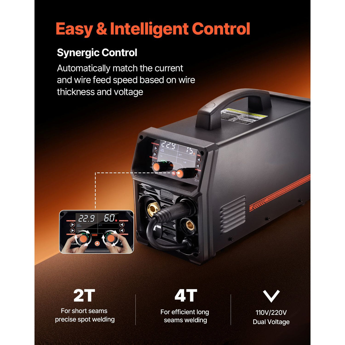 Pro MIG Welder, 250Amp Pluse Mig Welding Machine, 5-i - V952-MIGYXHJ5H125812USV3