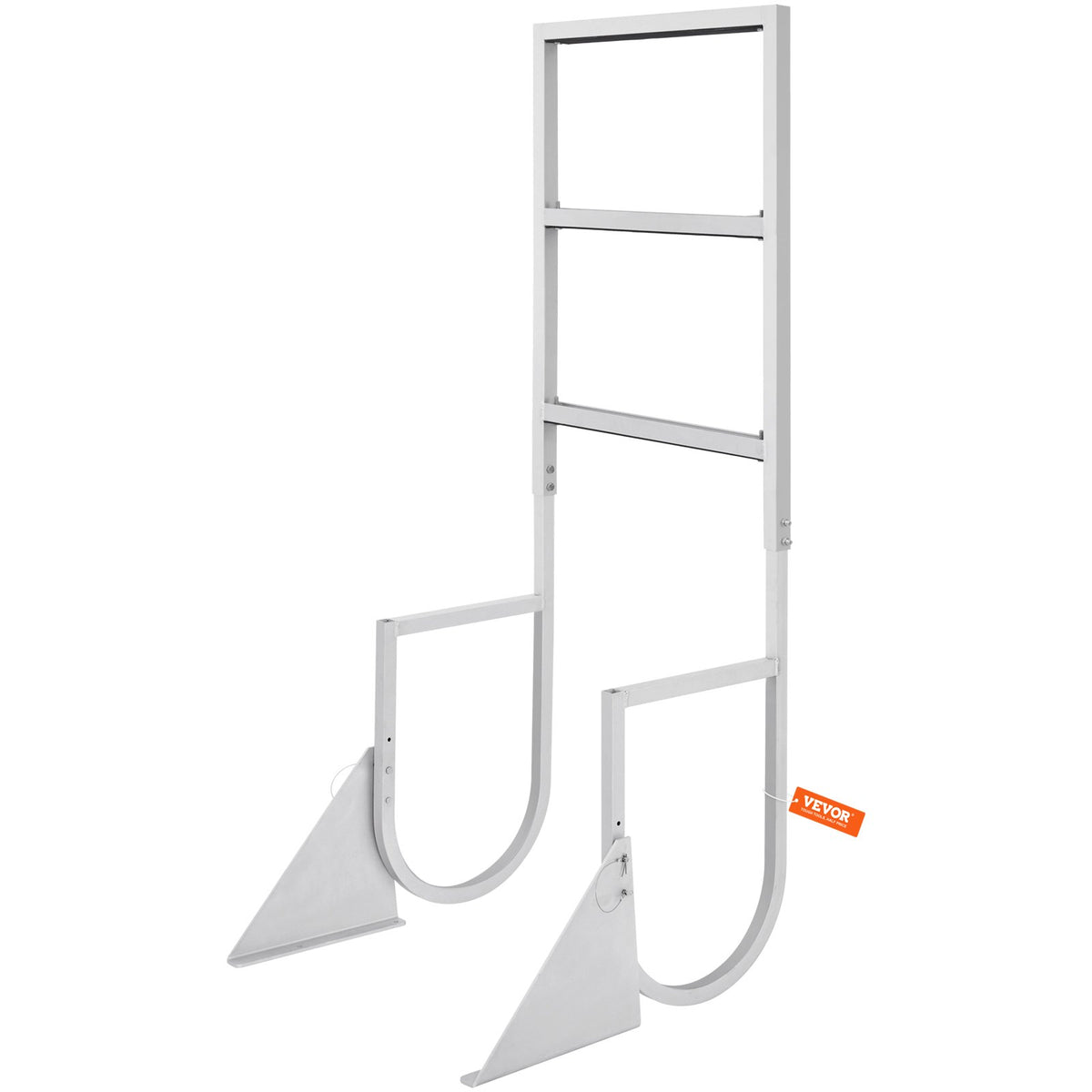 Dock Ladder, Flip-Up 3 Steps, 159 kg Load Capacity, Aluminum Alloy Pontoon Boat Ladder with 50.8 mm Wide Step & Nonslip Rubber Mat, Easy to Install for Ship/Lake/Pool/Marine Boarding