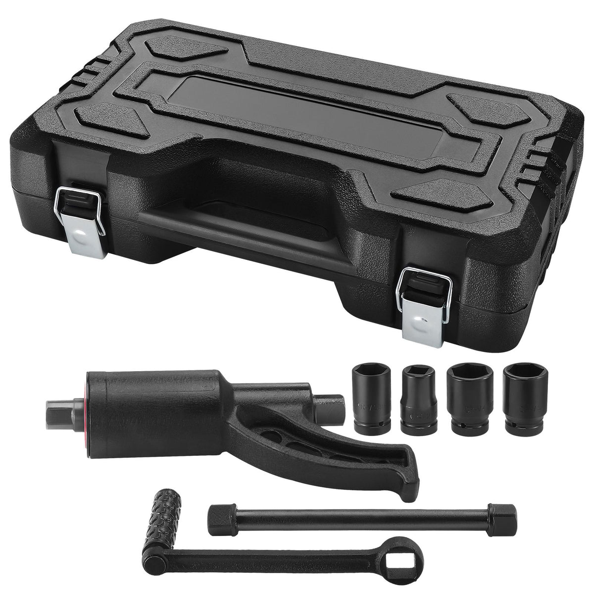 Torque Multiplier, Heavy Duty Torque Multiplier Wrench Set, 1 Inch Drive Lug Nut Wrench Torque Multiplier, 1:58 4800N.m Lug Nut Remover, with 4 Sockets and Storage Case for Truck Trailer RV