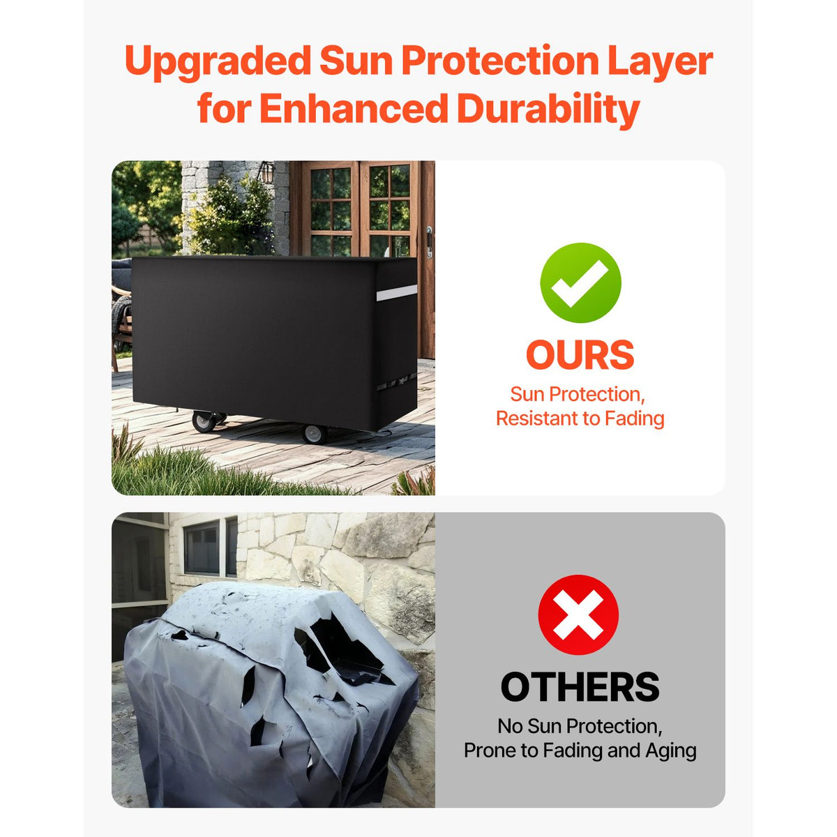 66 inch Grill Cover Heavy Duty BBQ Gas Grill Cover Outdoor Waterproof