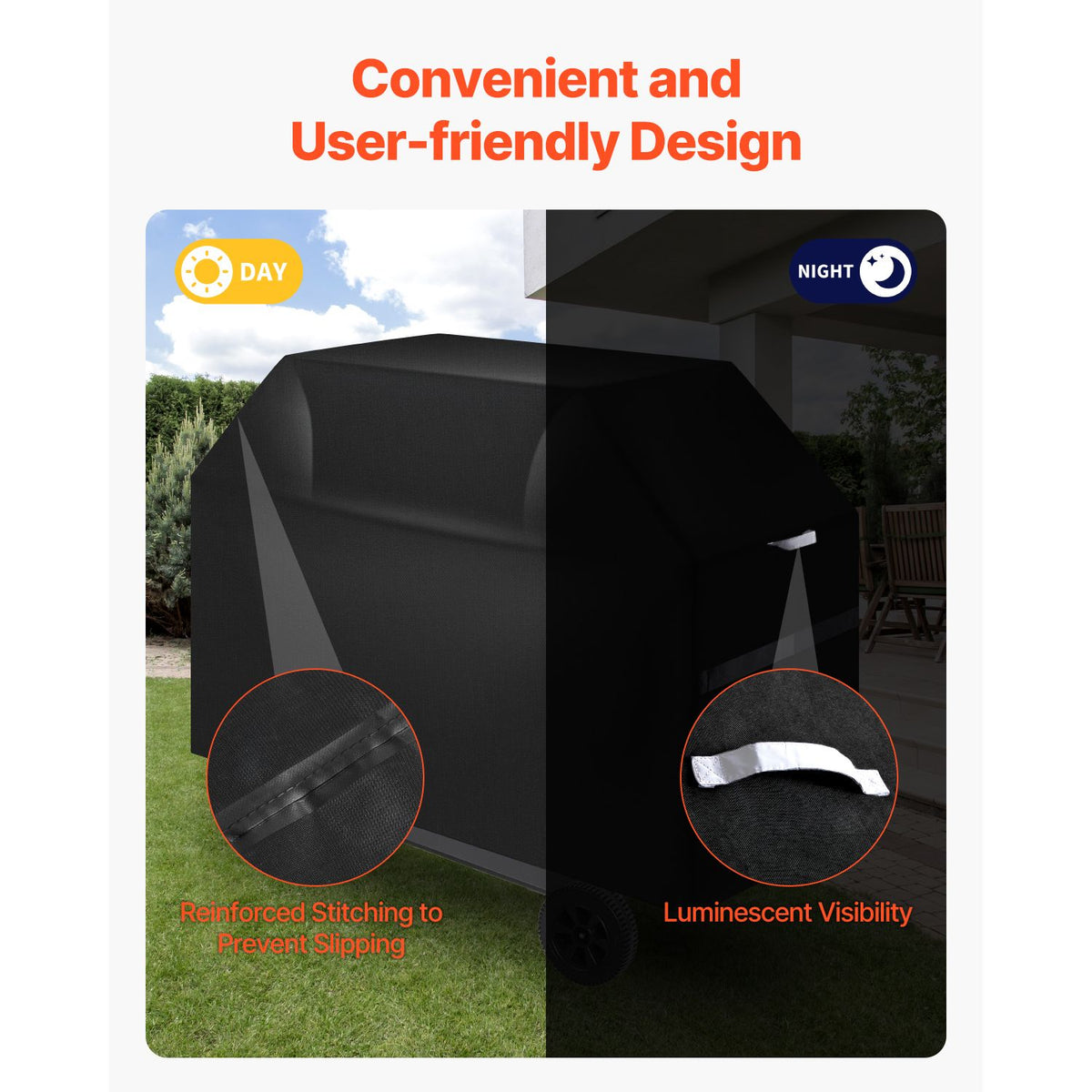 65 inch Grill Cover Heavy Duty BBQ Gas Grill Cover Outdoor Waterproof