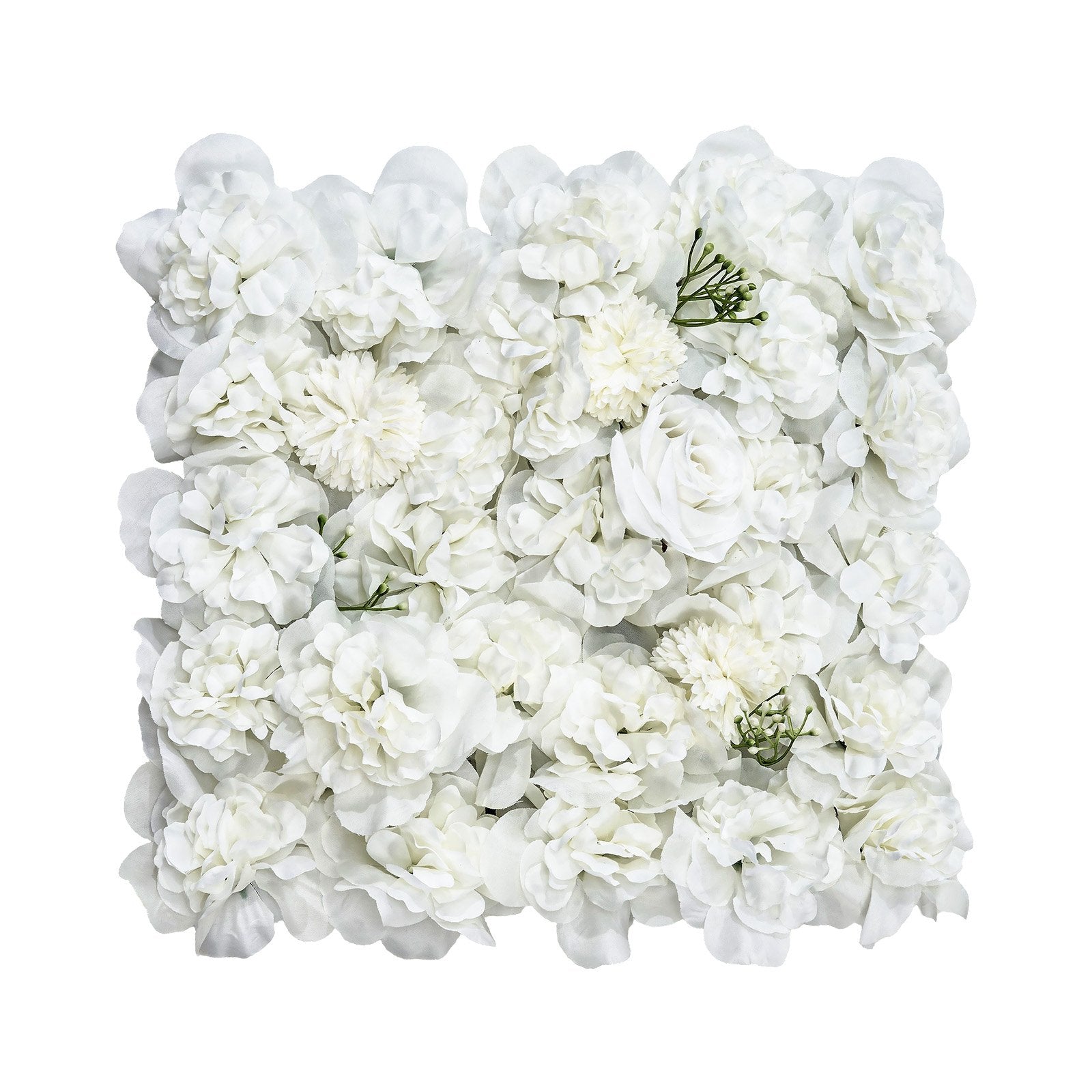 3D Flower Wall Panel, 24 PCS 15 x 15 inch, Artificial Floral Wall Background Mesh Backing Mat,Seamless Design&Easy Installation for Wedding Valentines Day Home Baby Party Backdrop Decor,White