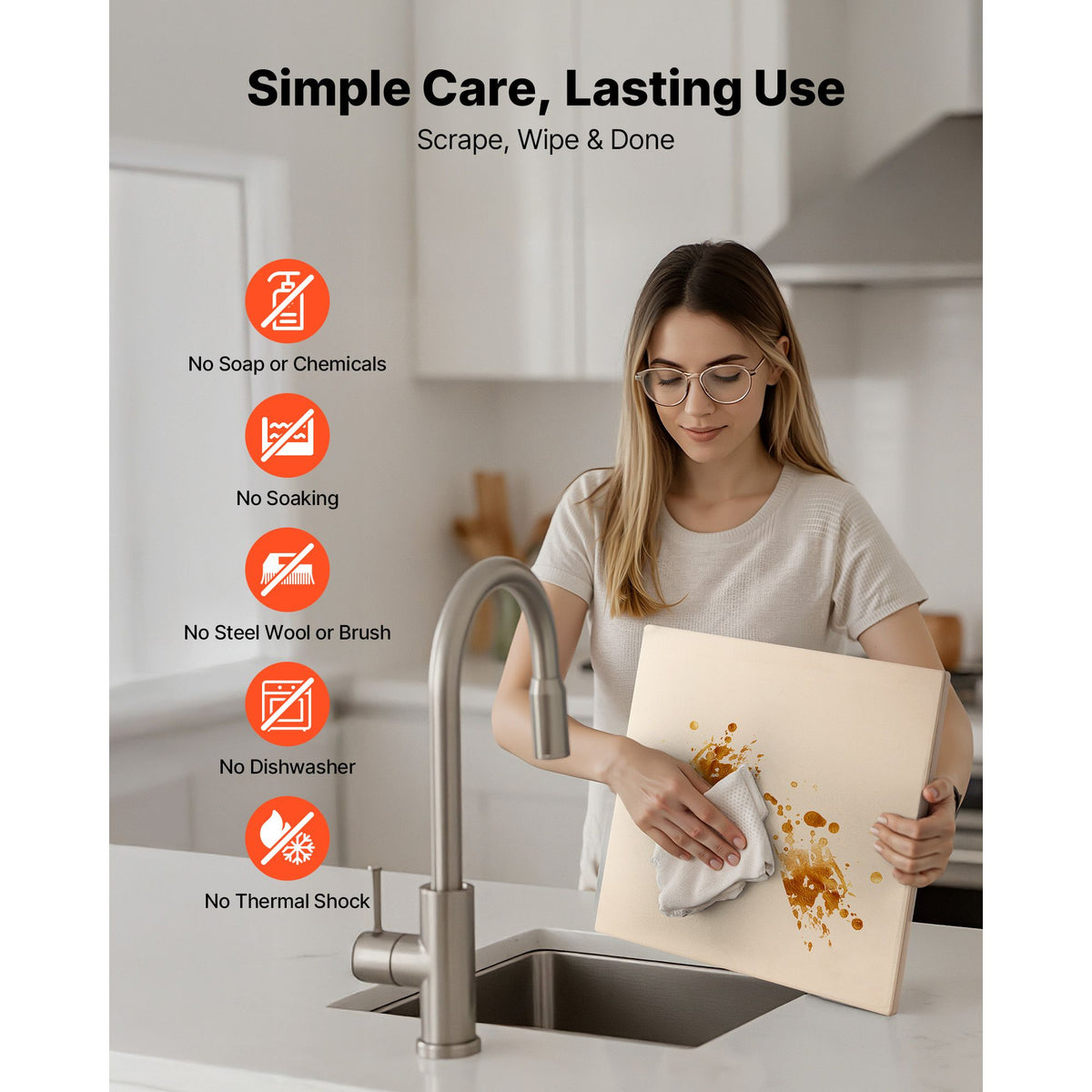 Pizza Stone, 406 x 355 mm Rectangular Cordierite Pizza Stone, Extra Large Baking-Stone with Scraper, 15 mm Thick Heat-Resistant Cordierite, for Kitchen Oven, Baking Bread & Pizzas, BBQ Grilling
