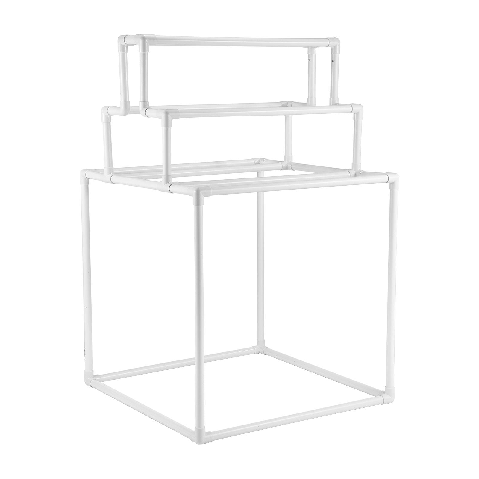Towel Rack 8-Bar Outdoor PVC Towel Holder for Poolside Spa Bathroom White