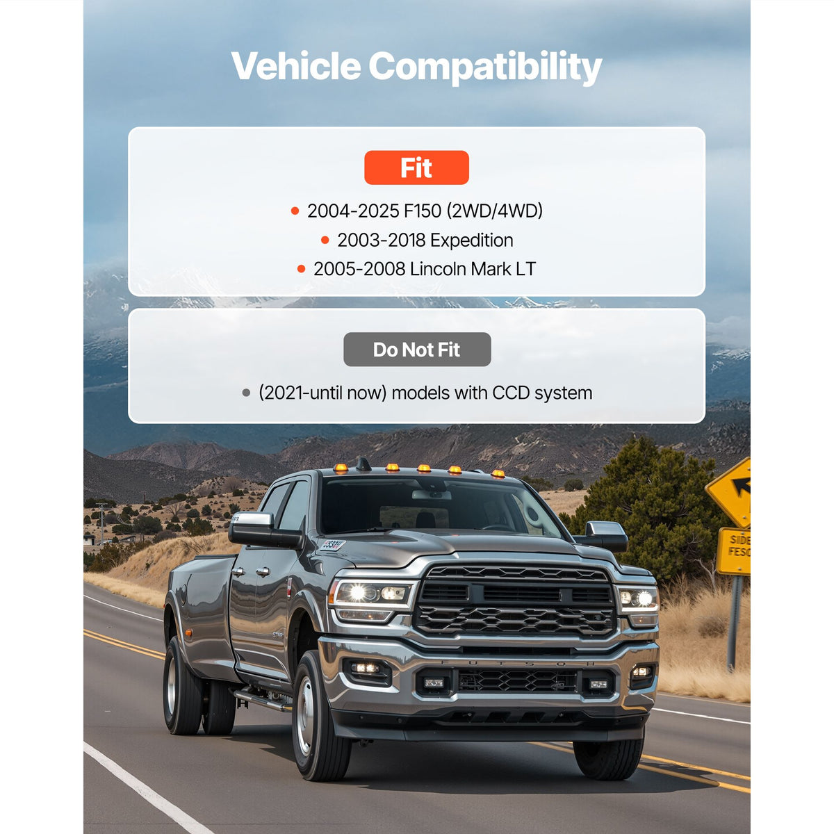 63.5 mm Front Leveling Lift Kit for 2004-2025 Ford F150 2WD/4WD, 2003-2018 Expedition, 2005-2008 Lincoln Mark LT, Chassis Level Kit with 2PCS Heavy Duty Forged Aluminum Suspension Strut Spacers