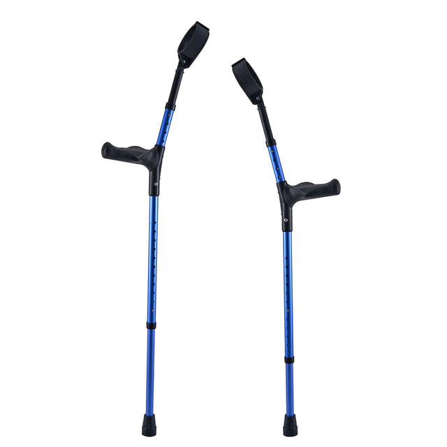 1-Pair Forearm Crutches 350lb 11-Level Aluminum