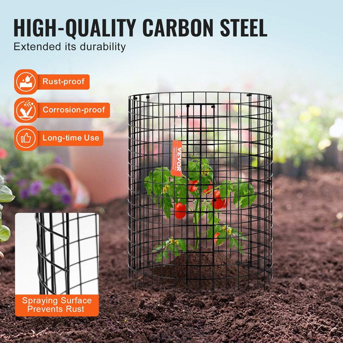 6 Pack Plant Protector from Animals, 320mm Dia. x 355mm H Chicken Wire Plant Protector, Plant Cages for Outdoor Plants, Flowers & Vegetables, Keeps Bunny Chicken Squirrels Out, 18pcs Metal Mesh