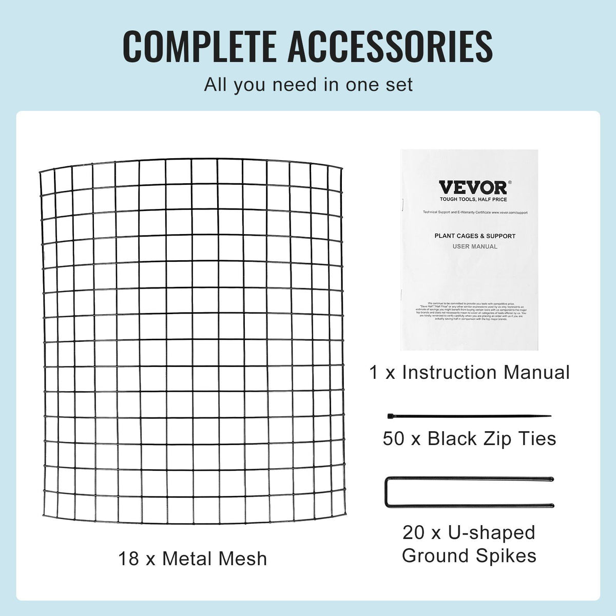 6 Pack Plant Protector from Animals, 320mm Dia. x 355mm H Chicken Wire Plant Protector, Plant Cages for Outdoor Plants, Flowers & Vegetables, Keeps Bunny Chicken Squirrels Out, 18pcs Metal Mesh