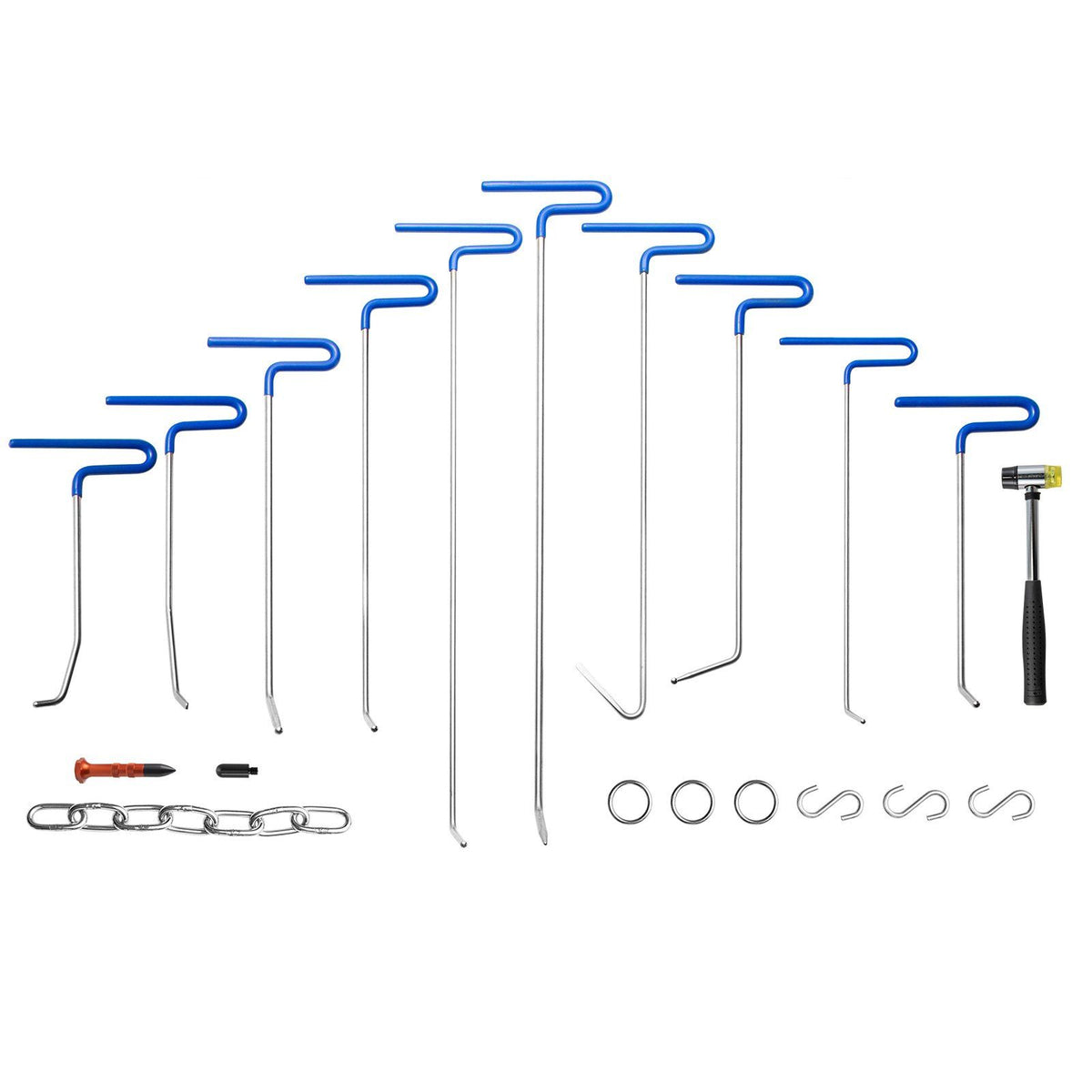 Rods Dent Puller Stainless Steel Paintless Repair Kits Hail Removal 20PCS