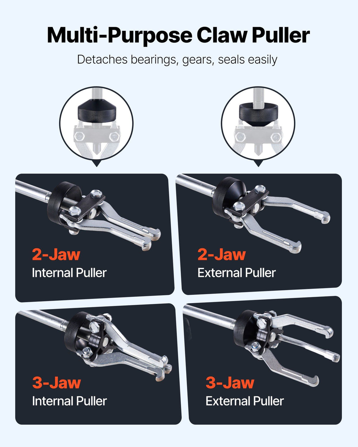 9-Way Slide Hammer Puller Set, 15PCS Front Wheel Hub Bearing Remover & Rear Wheel Axle Hub Dent Shaft Puller Tool Kit, Axle Bearing Puller Tool Kit and Slide Hammer Remover Set with Carry Box