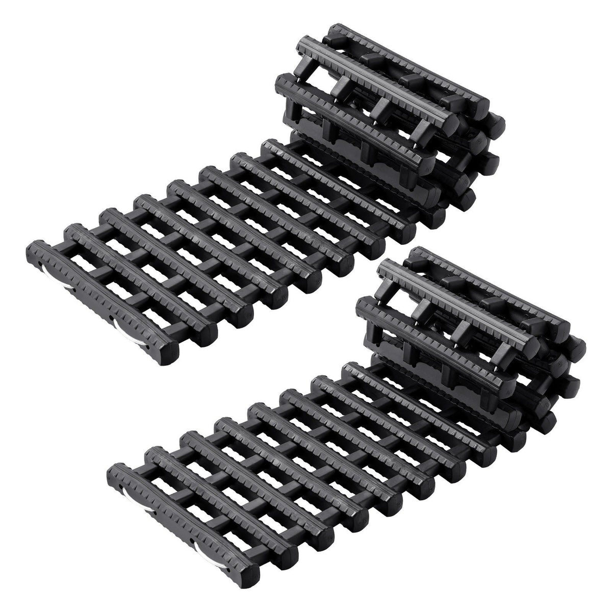 7 TON Traction Boards with TPR Material, Recovery Boards for Off-road Vehicles/Cars/Pickups/SUVs/RVs, Pair Tire Traction Mats on Snow, Sand, Mud and Loose Terrain, Storage Bags, Short, Black